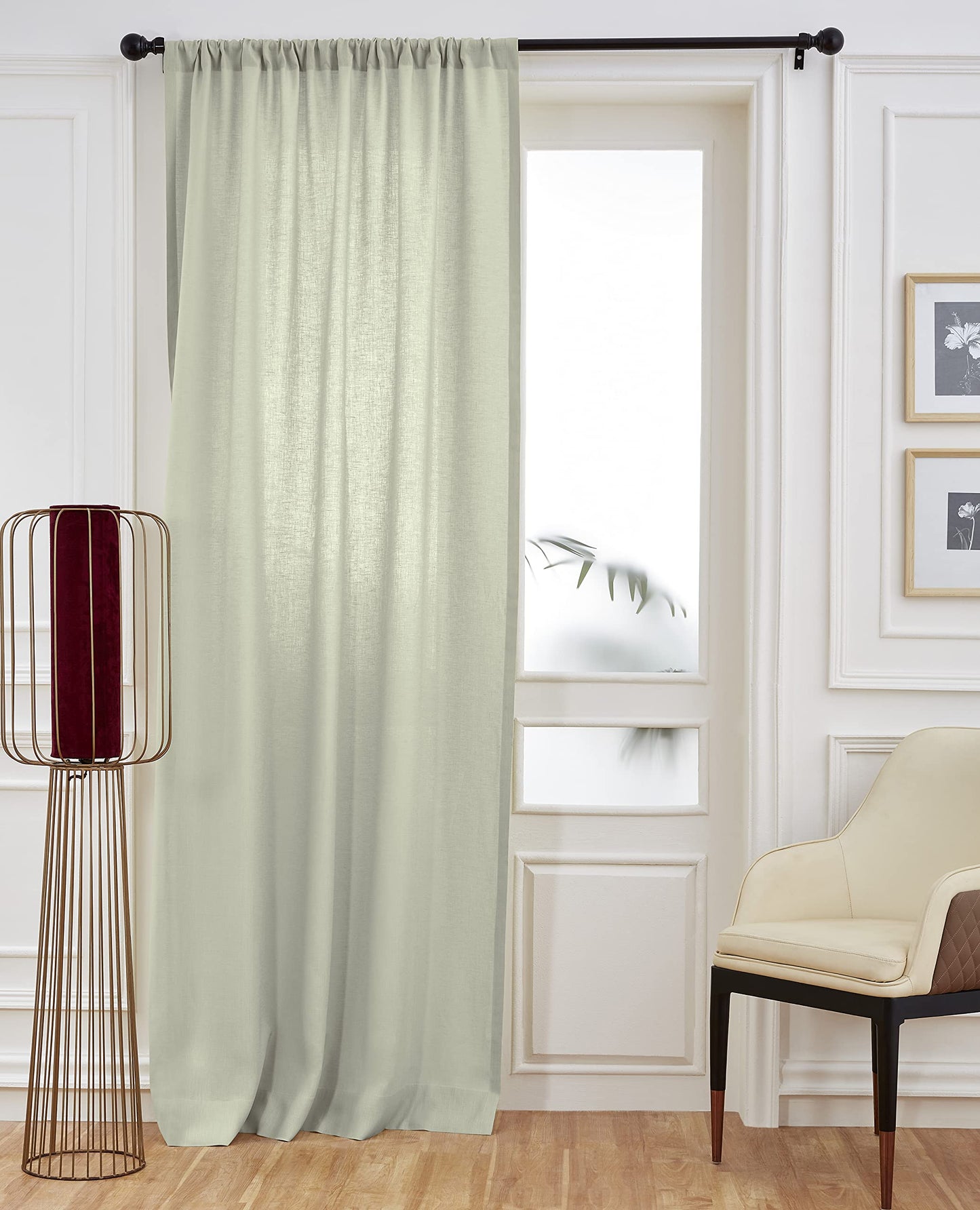 Solino Home 100% Pure Linen Curtain Panel Ivory, Linen Curtain 52 x 54 in | Drapery Panels a light filtering panel for any room, handwoven textured linen, rod pocket top, OEKO-TEX Certified, gift ready BST326SOLH