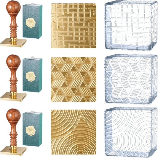 NiHome Ice Cube Stamp for Cocktails, Copper Ice Press Stamps w/Brass Head & Solid Wooden Handle Gift Packaging, Easy-to-Use for Cocktails Whiskey, Party Drinks, Home Bar, Holiday Events (3 Patterns) BST326H