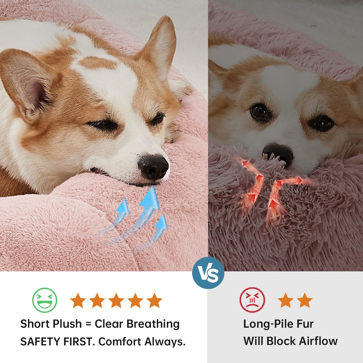 OhGeni 20 inches Calming Donut Dog & Cat Bed for Small Pets N28