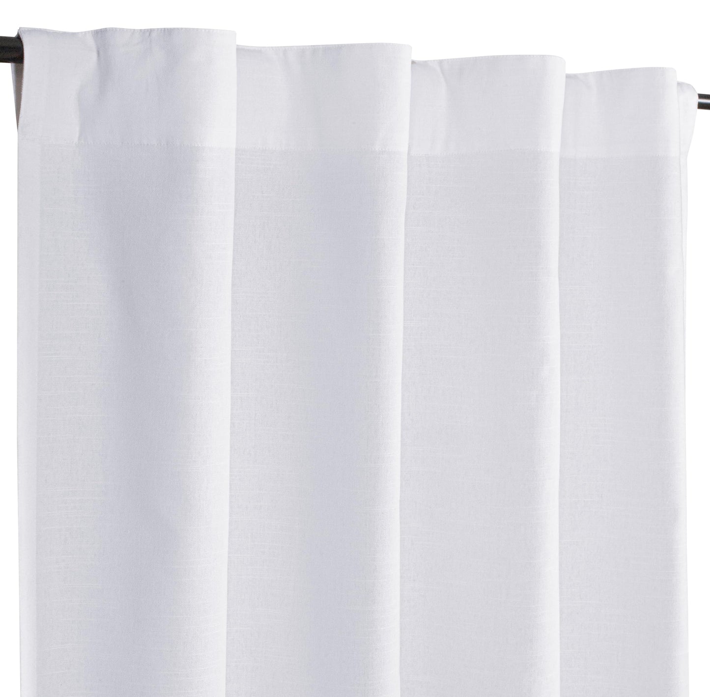Bedding Craft Curtains 63 Inch Length - White Poly Cotton Slub Drapes with Tab Top, Set of 2, Ideal for Bedroom, Living Room, and Office_ 50x63 inch BST220