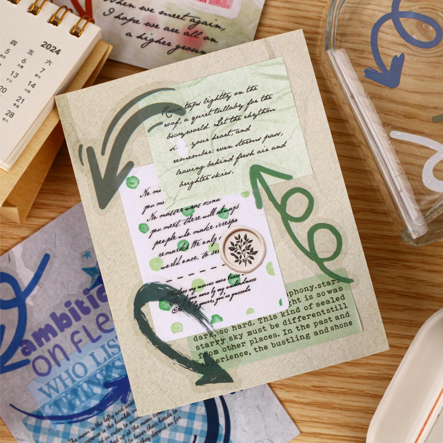 180 Pcs Clear Loop Arrow PET Stickers for Scrapbook Journal BST202