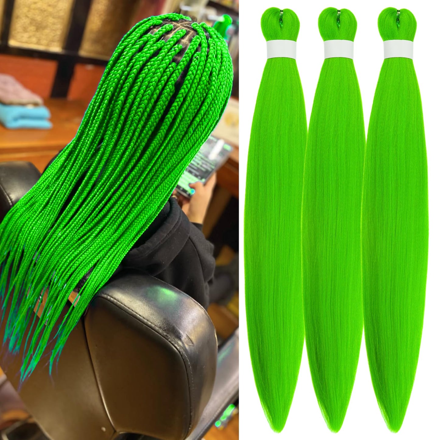 Purple Braiding Hair Pre stretched Knotless 26 inch | Hypoallergenic Synthetic Purple Prestretched Ez Braid Knotless Itch Free Soft Yaki Texture Hot Water Setting WN420