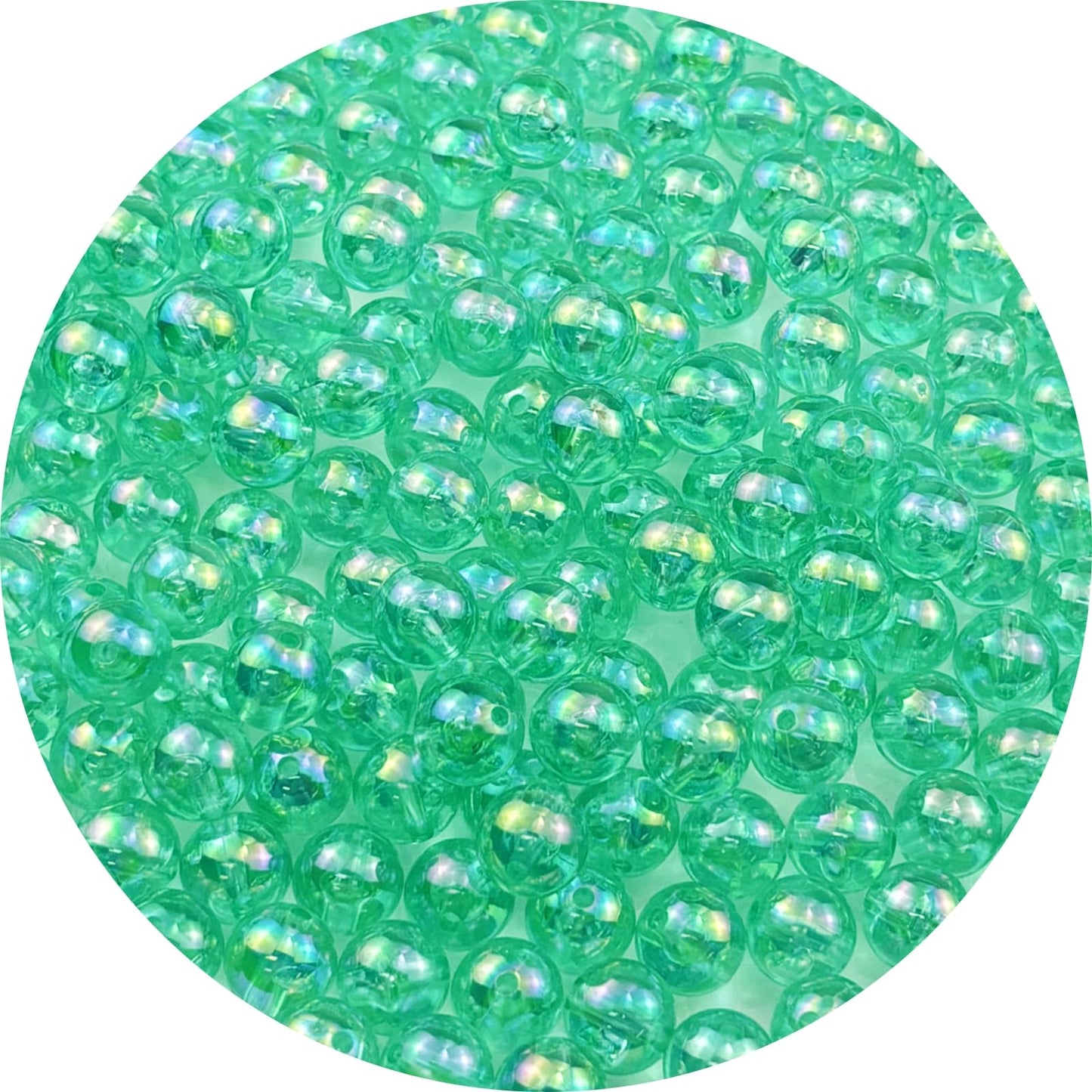 2000pcs 4mm Acrylic Round Beads AB Colors Acrylic Beads Round Spacer Beads with Hole for DIY Bracelet Necklace Jewelry Making Supplies Handmade Craft(Green AB) BST220