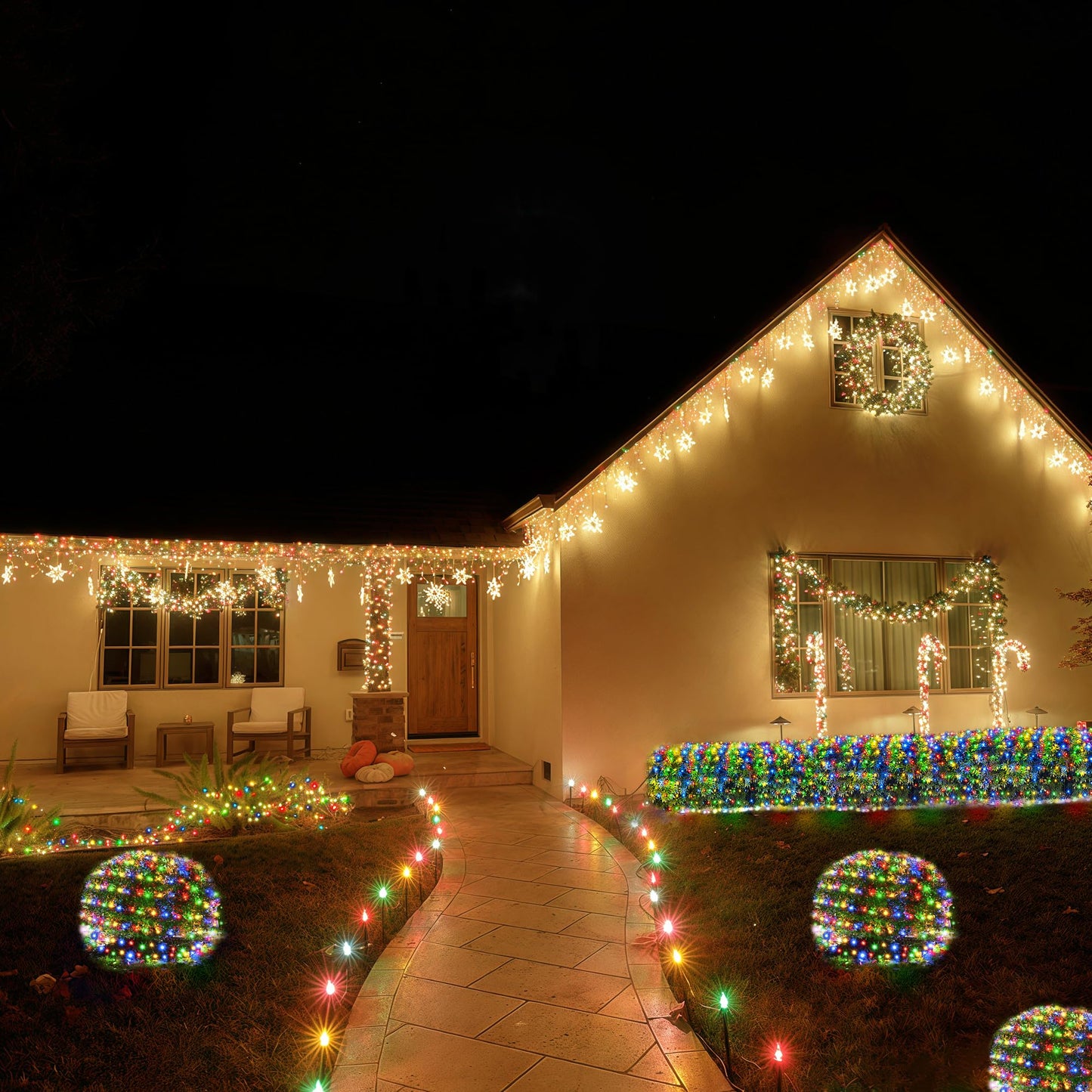 BlcTec Christmas Lights Outdoor 360 LED 9.8ft x 6.6ft Christmas Net Lights with 8 Modes RD12