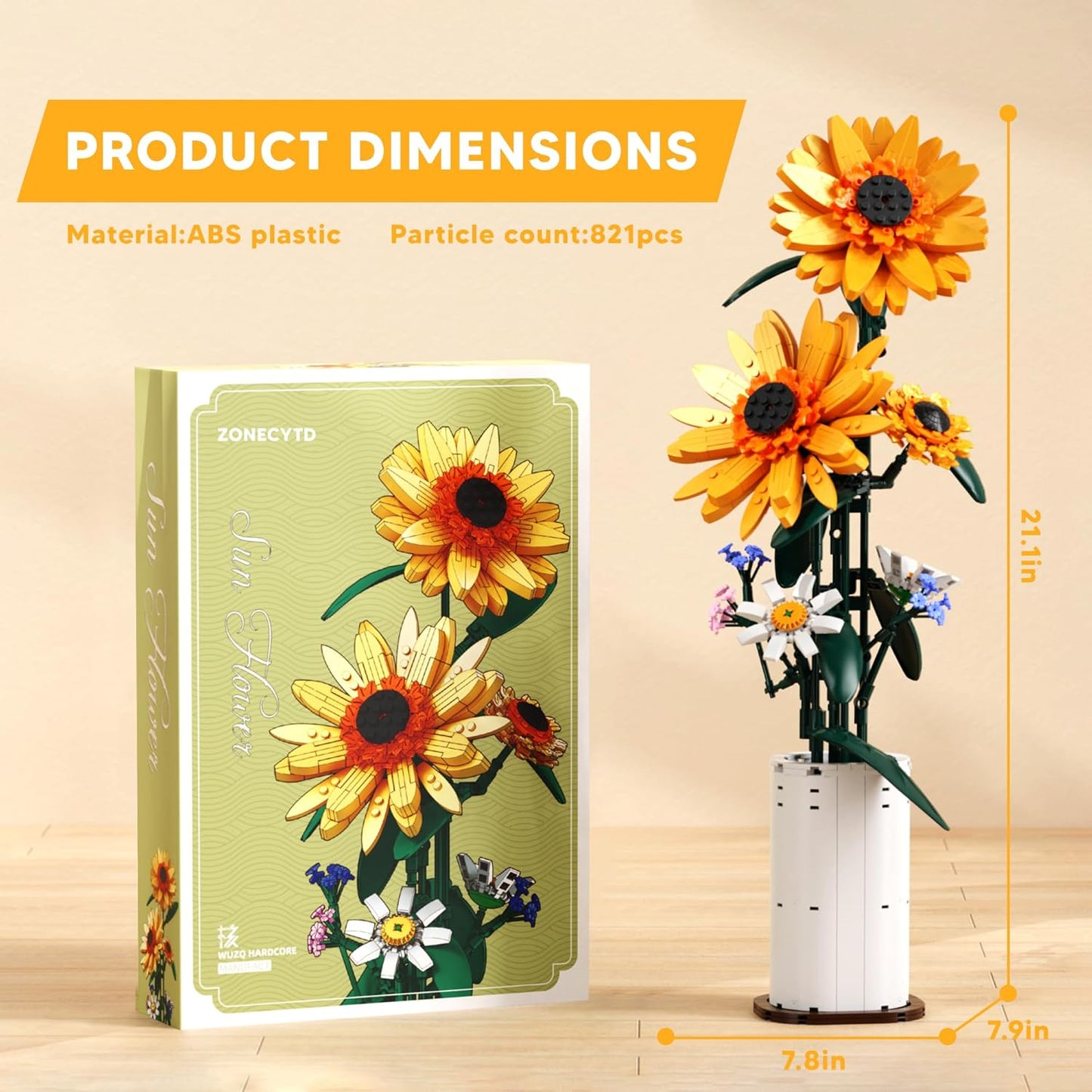 ZONECYTD Sunflower Building Blocks Sets 86