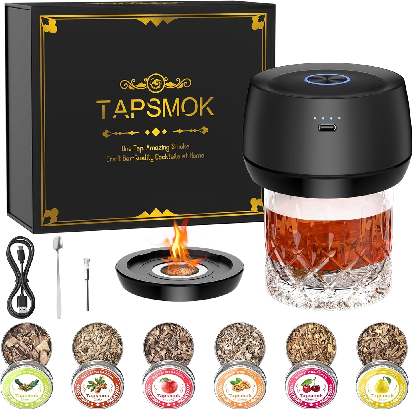 TAPSMOK Electric Whiskey Smoker Kit for Old Fashioned & Bourbon 76