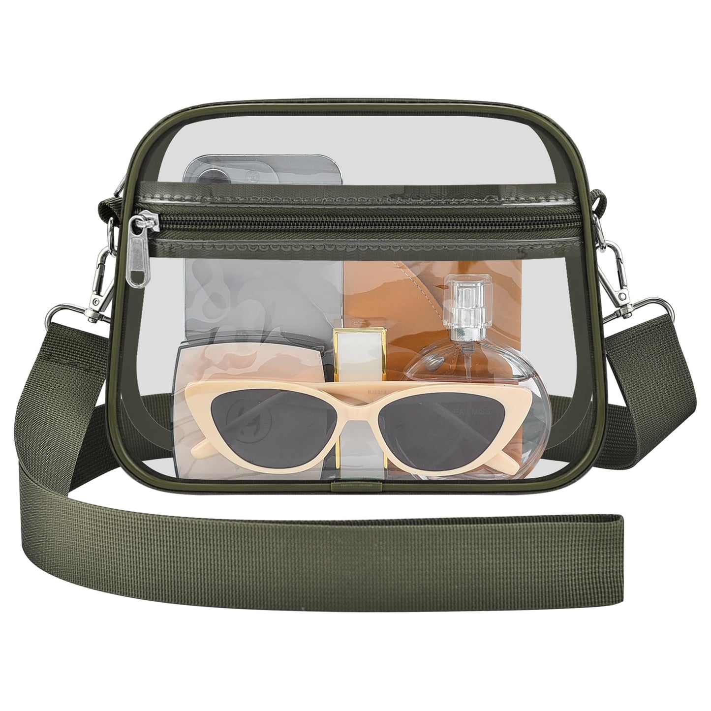 Clear Bag for Stadium Events Stadium Approved Women's Top-Handle Handbags | Mini Small Clear Bag Purse with Wide Adjustable Strap and Front Pocket for Sports Concerts, Festivals BST202