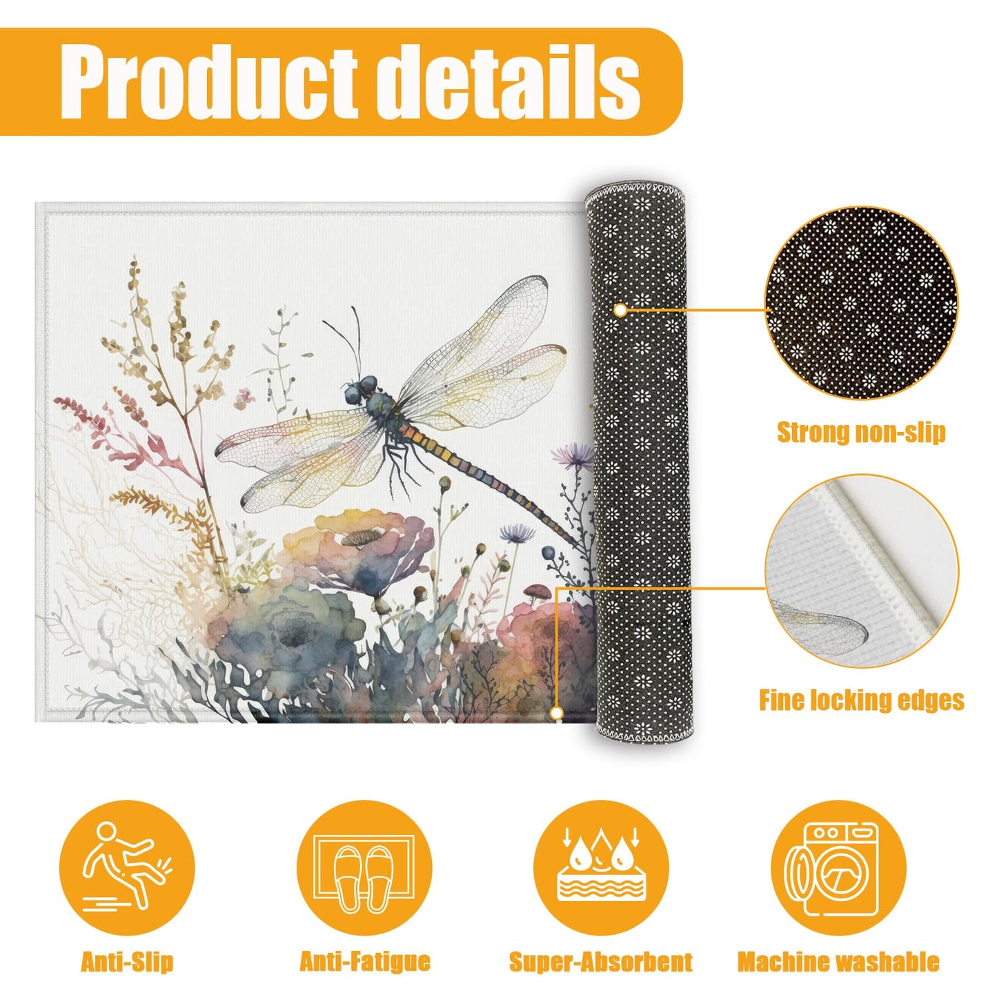 Red Spider Web Bath Mat for Bathroom,Washable Door Mat Absorbent Bath Rug Non-Slip Floor Rug Carpets,for Kitchen Bedroom Indoor BST220