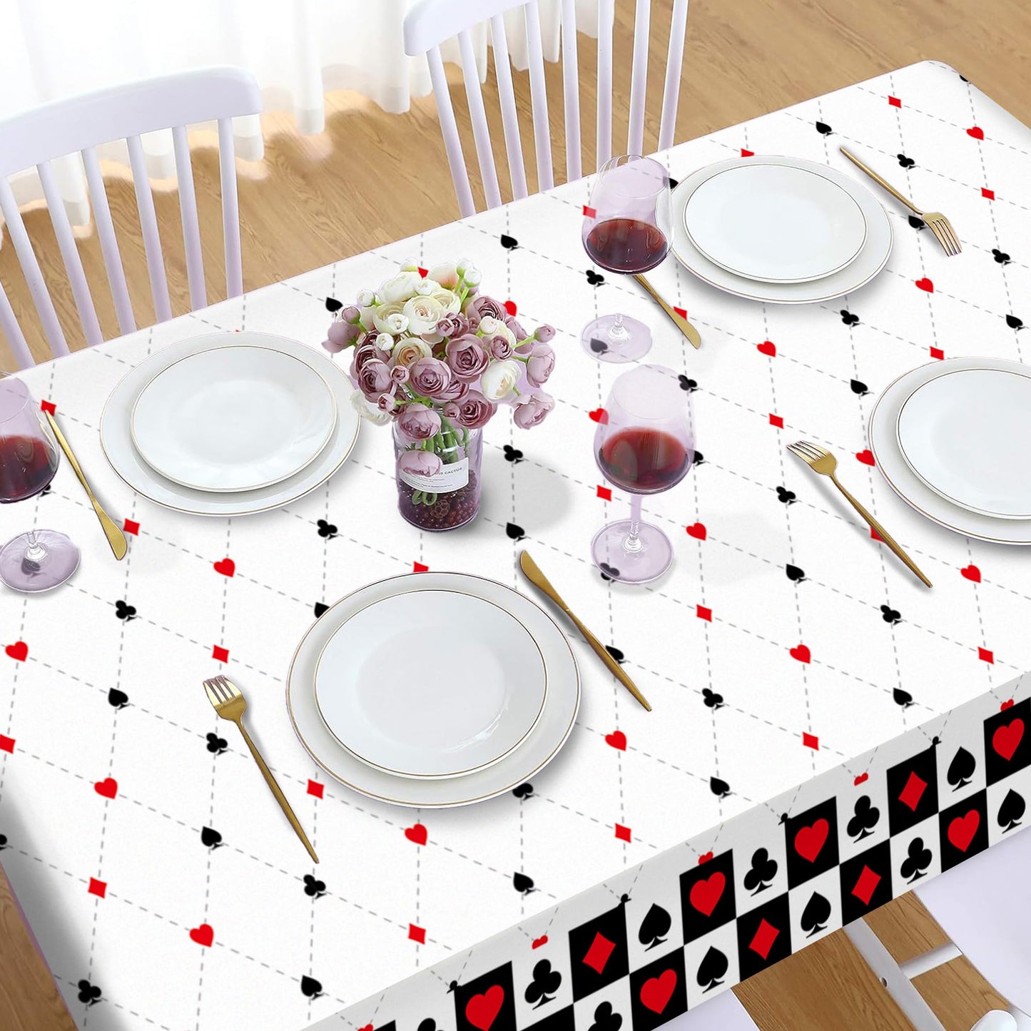 1 Pack American Flag 4th of July Party Plastic Tablecloth 54 x 87 Inch Long Rectangular Table Cover for Buffet,Veterans Day Holiday Dinner,Election Day Picnic or Tablecloth for Kitchen Event WN420