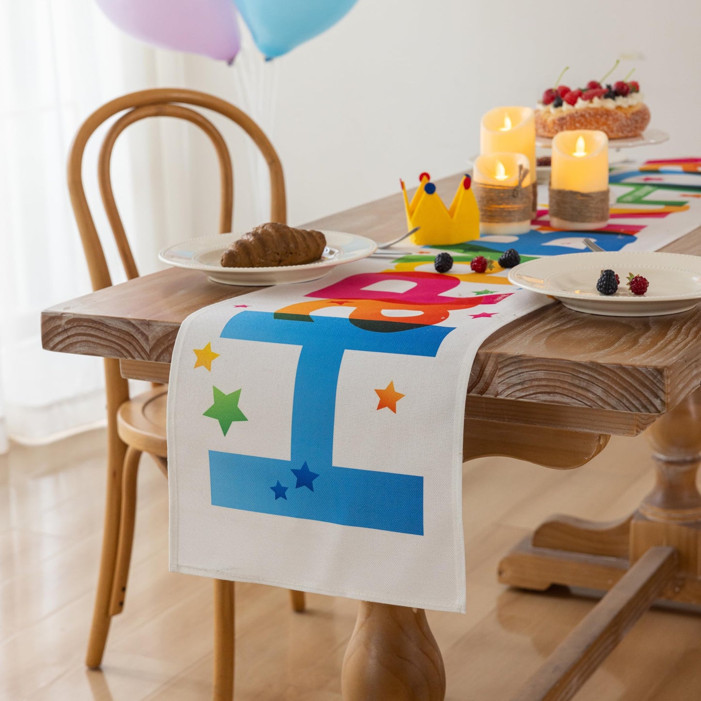 Keketoarrange Happy Birthday Table Runner Birthday Party Decorations Kitchen Dining Table Decoration for Home Party Décor Polka Dot Black 13 x 72 inch BST220