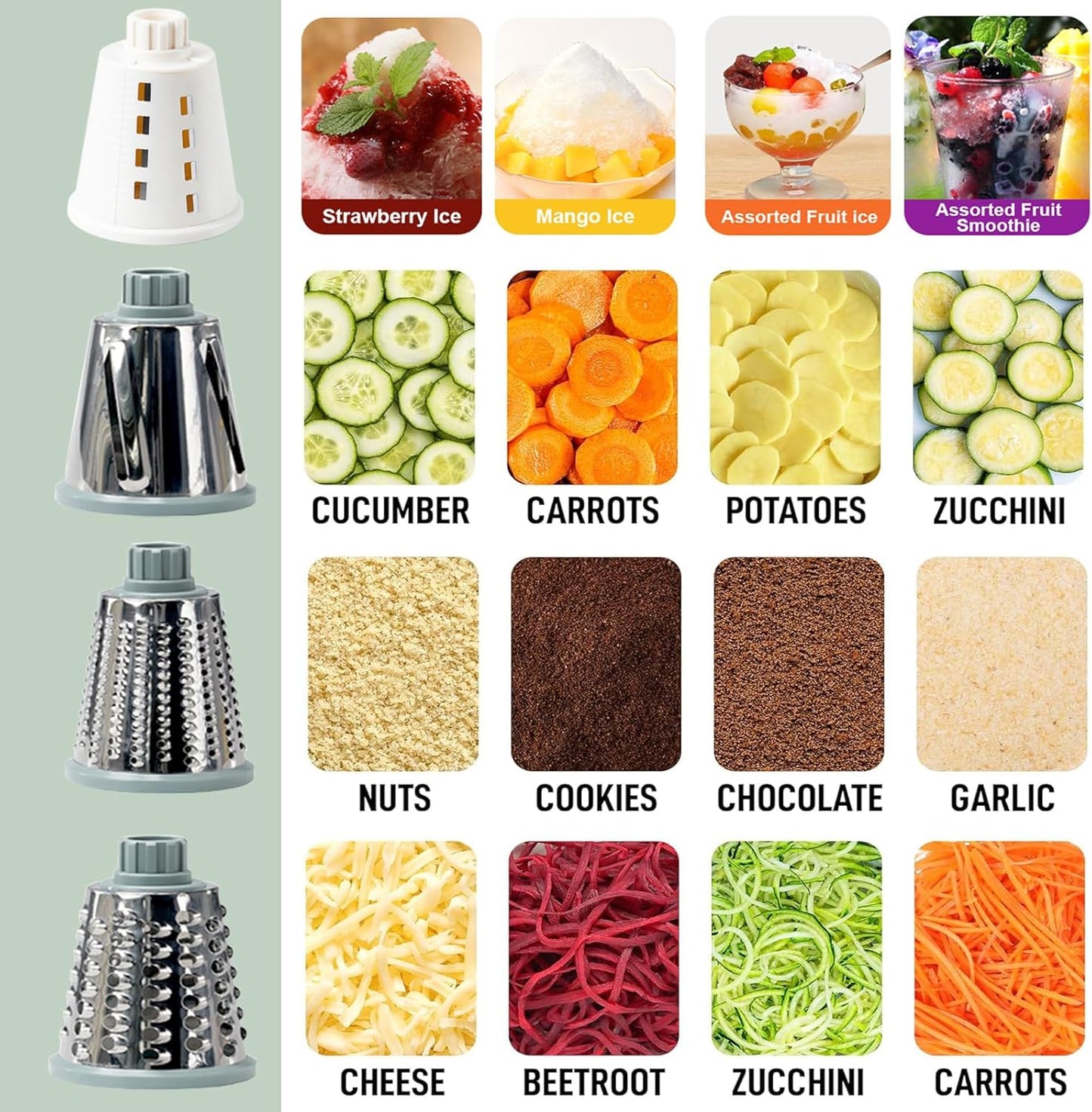 Multi-Function Rotary Cheese Grater Shredder 83