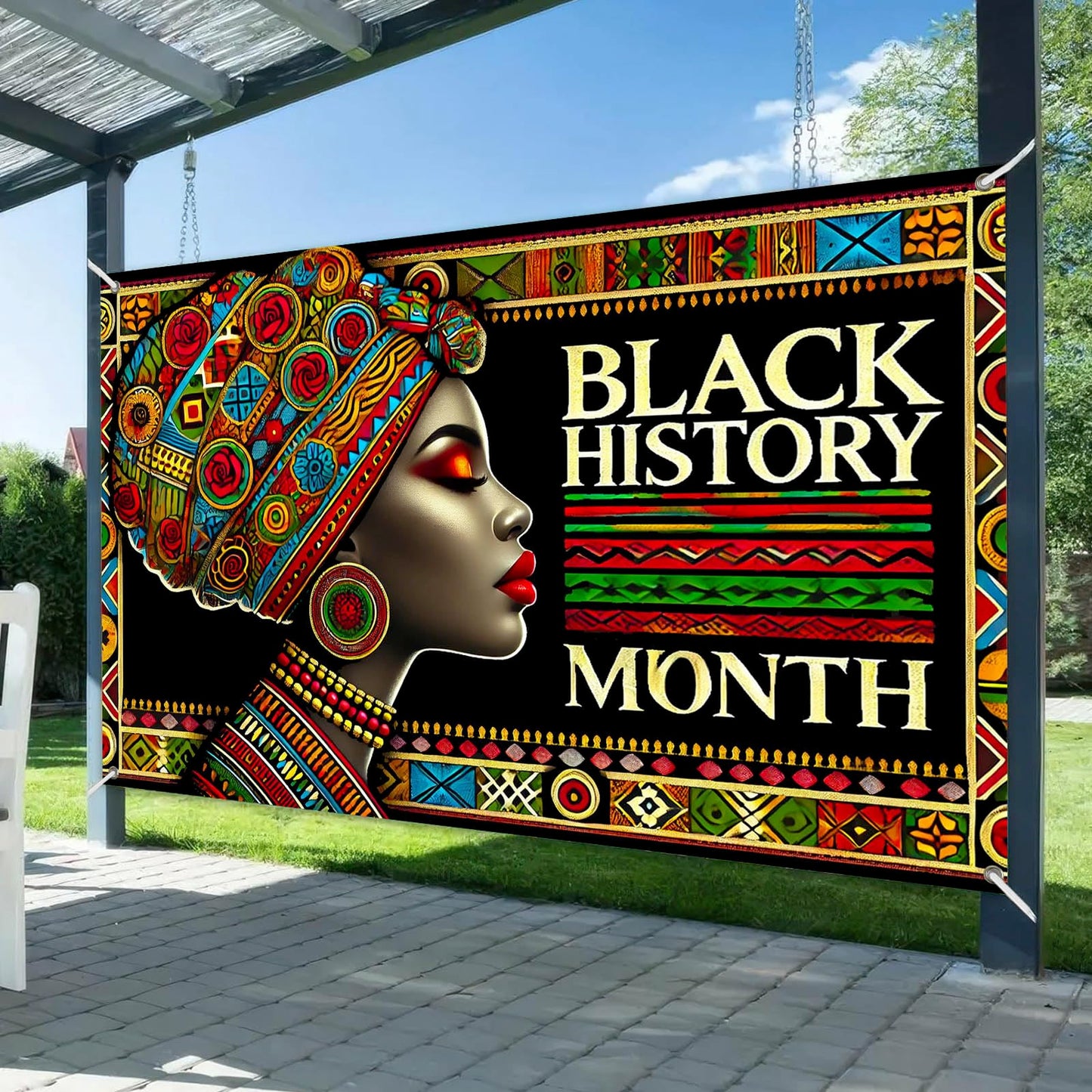 HOMETITUTE Black History Banner African Culture Power Decorations 71 x 43 Inch BST326H