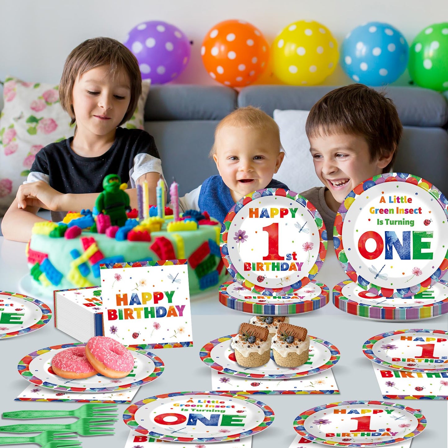 96 Pcs Race Car 1st Birthday Party Plates and Napkins Racing Cars First Birthday Decor Race Car One Year Old Dessert Cake Plates Racing Cars Theme Tableware Set for Kids Boy Party Decor 24 Guests BST202