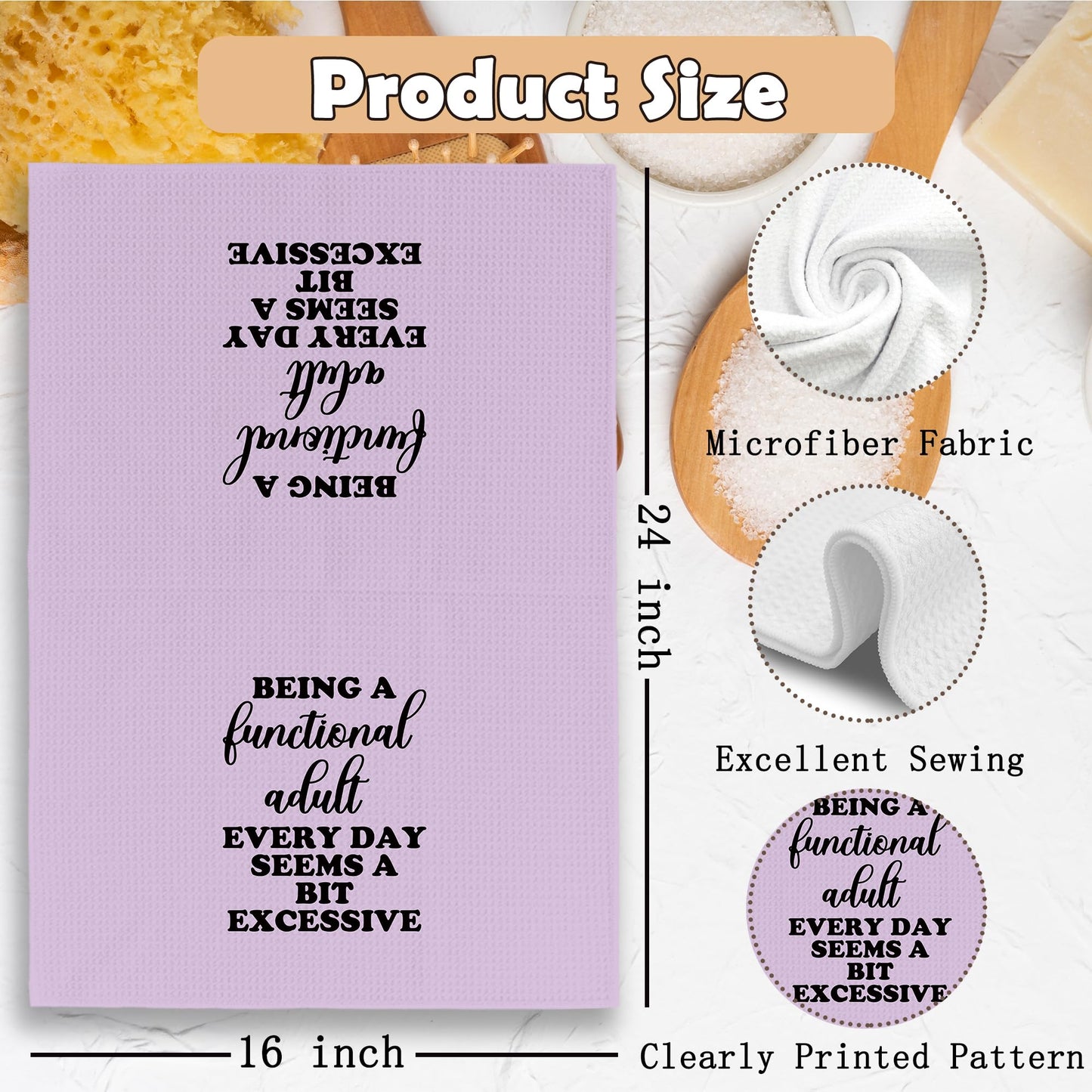 Funny Kitchen Towels Dish Towel Dishcloth 16x24 Inches, Funny Dish Towels with Sayings Towel Decorative Absorbent Hand Tea Towels for Kitchen Bathroom Decor, Humorous Gifts for Women Men BST326L