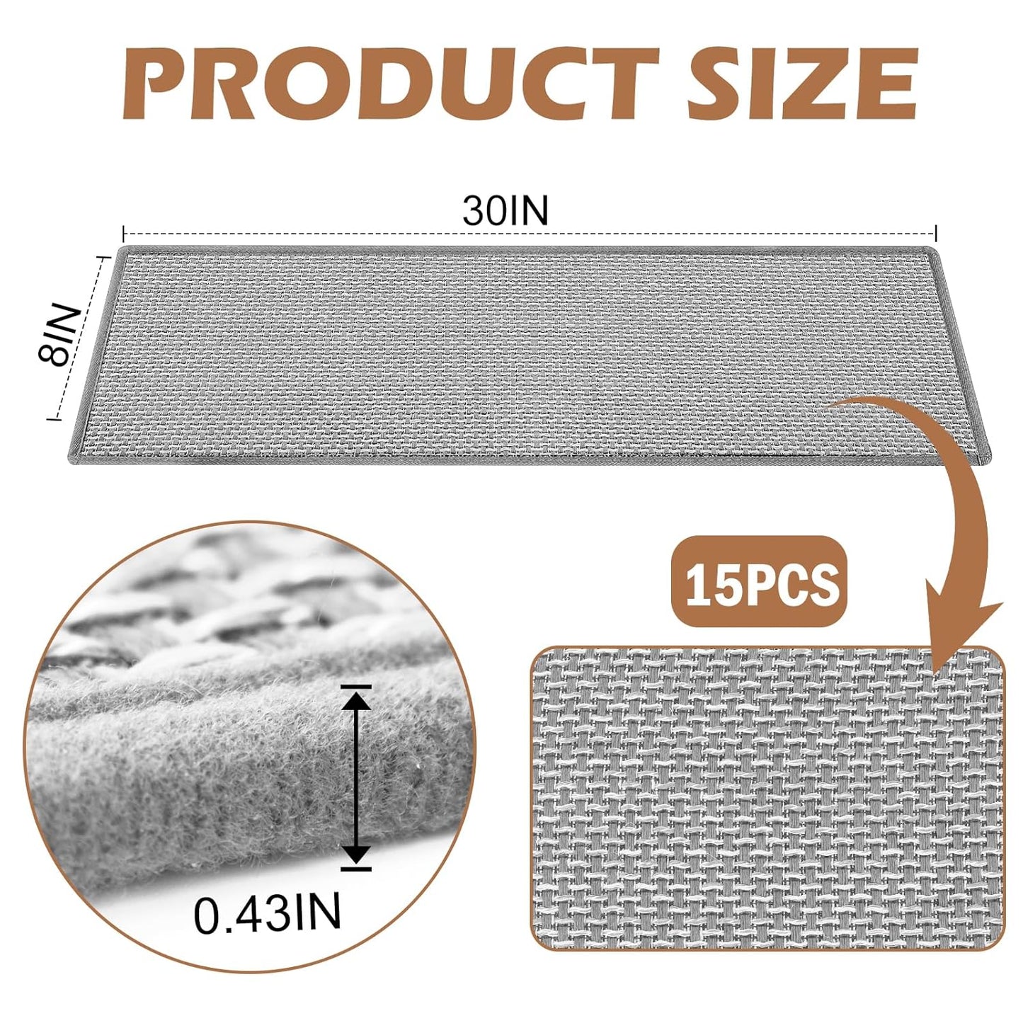 Carpet Stair Treads 15pcs 30" x 8" 92