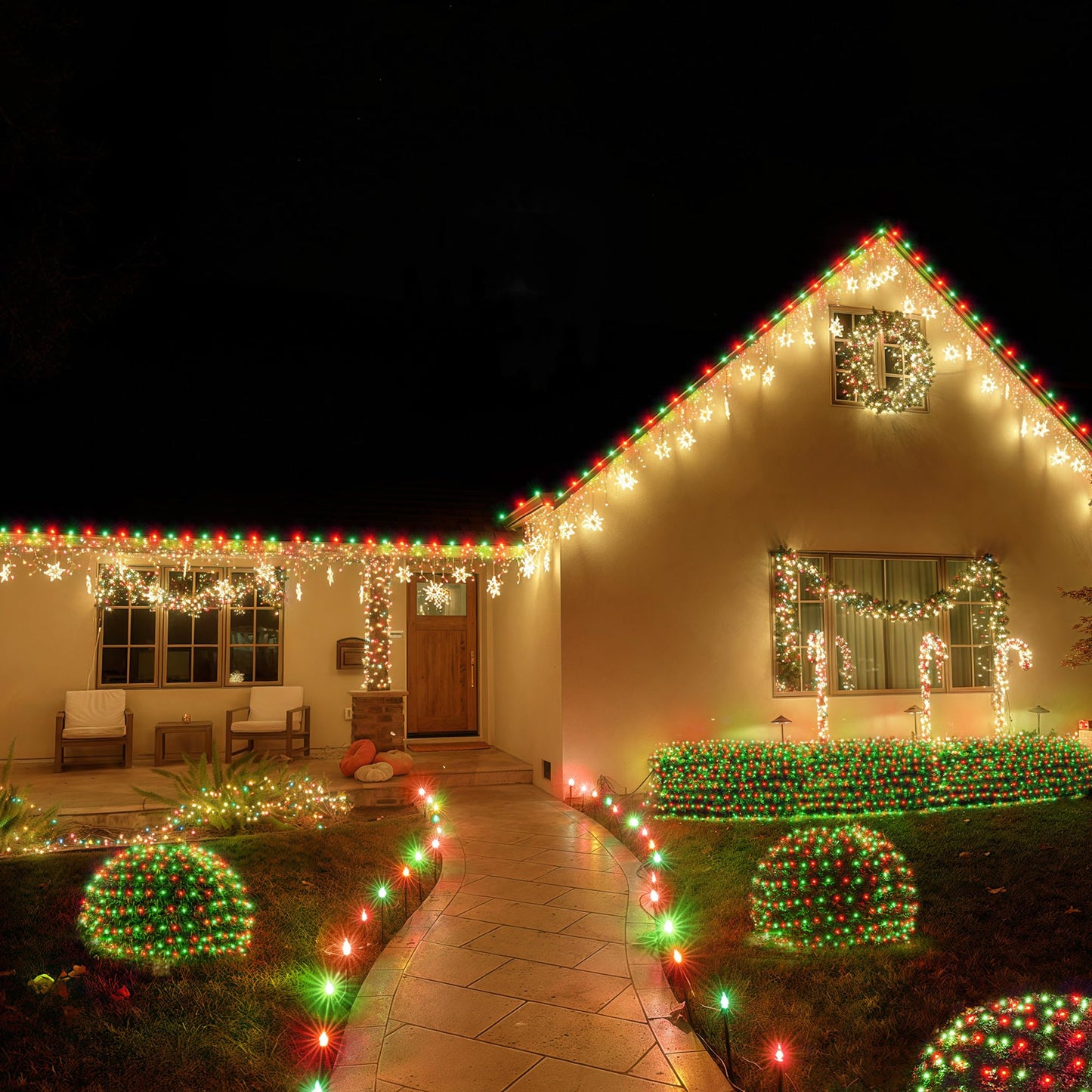 BlcTec Christmas Lights Outdoor 360 LED 9.8ft x 6.6ft Christmas Net Lights with 8 Modes RD12