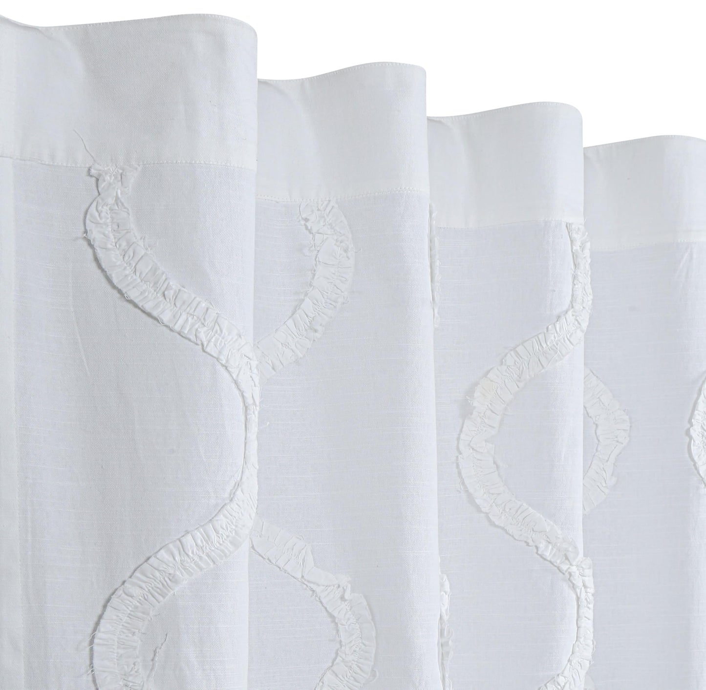 Bedding Craft Curtains 63 Inch Length - White Poly Cotton Slub Drapes with Tab Top, Set of 2, Ideal for Bedroom, Living Room, and Office_ 50x63 inch BST220