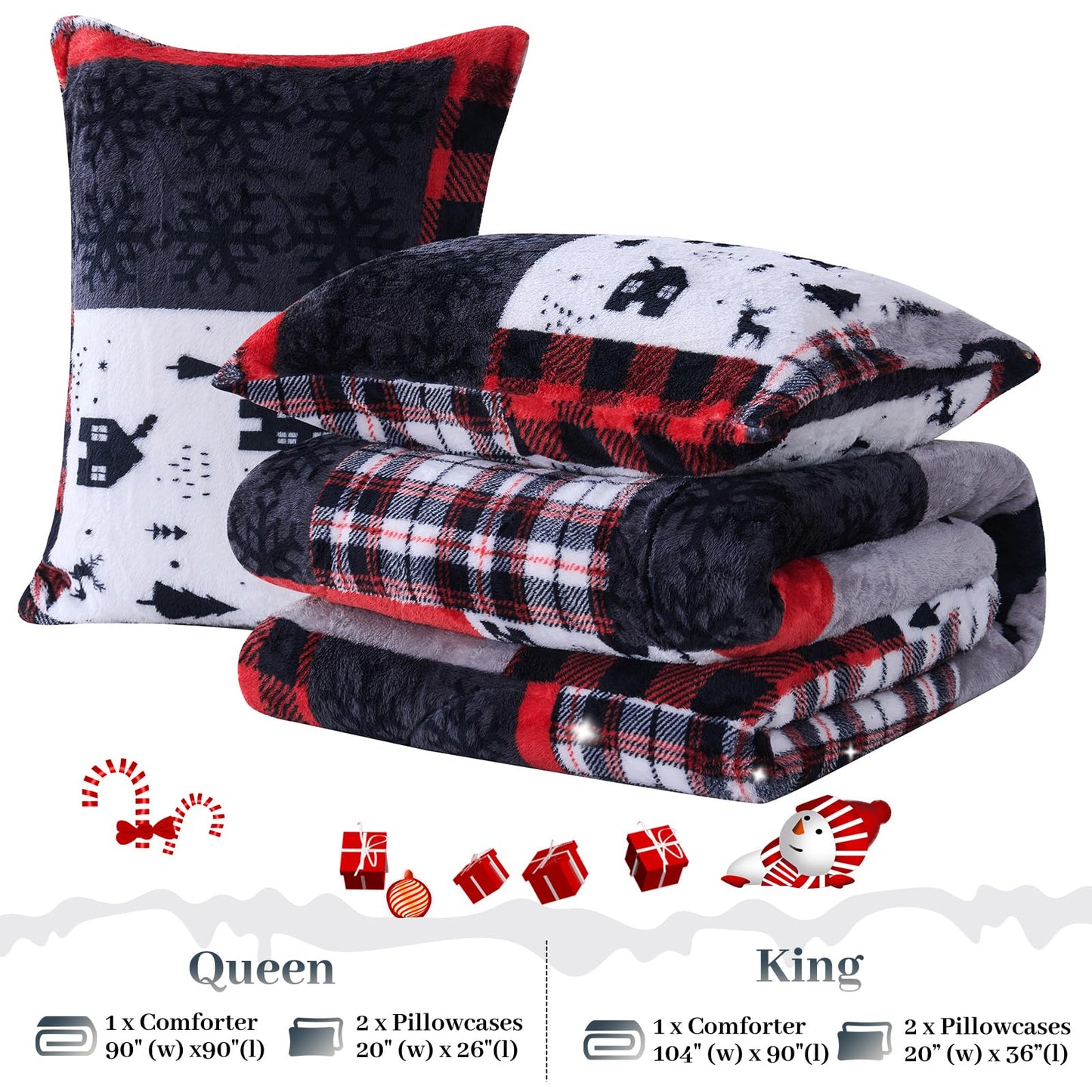 YIYEA Fluffy Queen Size Comforter Set, Luxury Faux Fur Comforter, Ultra Soft Plush Fuzzy Velvet Bedding Comforter Sets for Fall Winter, Cozy Warmth, No Shedding, 3PC, Queen, Light Grey BST326H