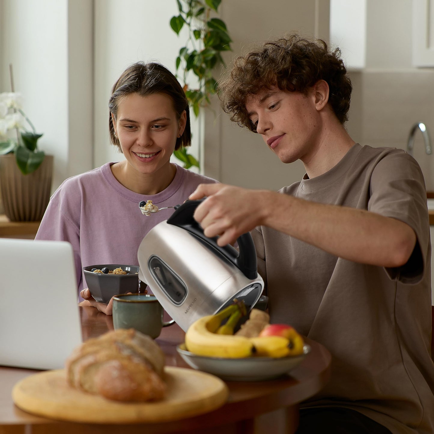 Mixpresso Electric Kettle Temperature Control, Hot Water Kettle Electric, Cordless 1 Liter Capacity, Keep Warm & LED Indicator, Auto-Shutoff, Boil-Dry Protection, Stainless Steel Electric Kettle BST220