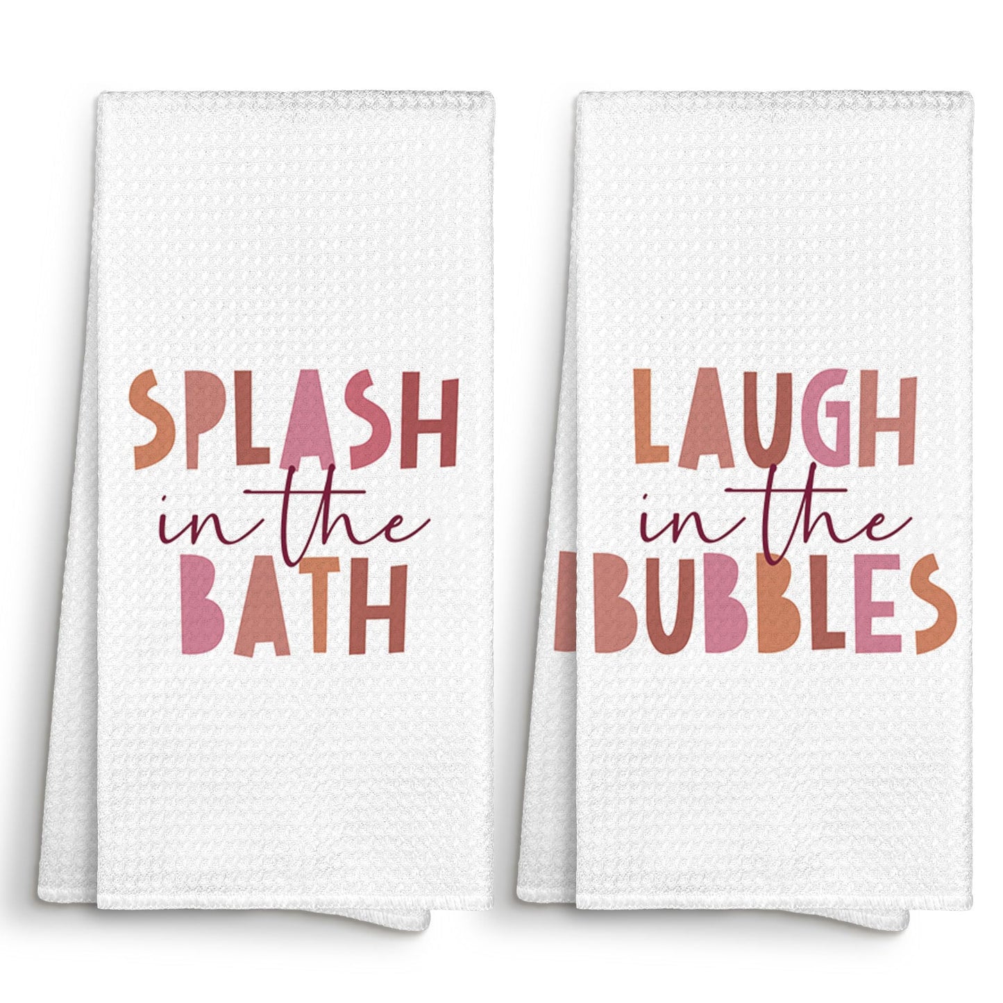 Kids Nursery Bathroom Decor Hand Towels 16x24 Set of 2, Wash Hands Brush Teeth Decorative Towels Gifts for Kids Baby Toddlers, Boho Flush Toilet Bathroom Kitchen Hand Towel Decor BST220