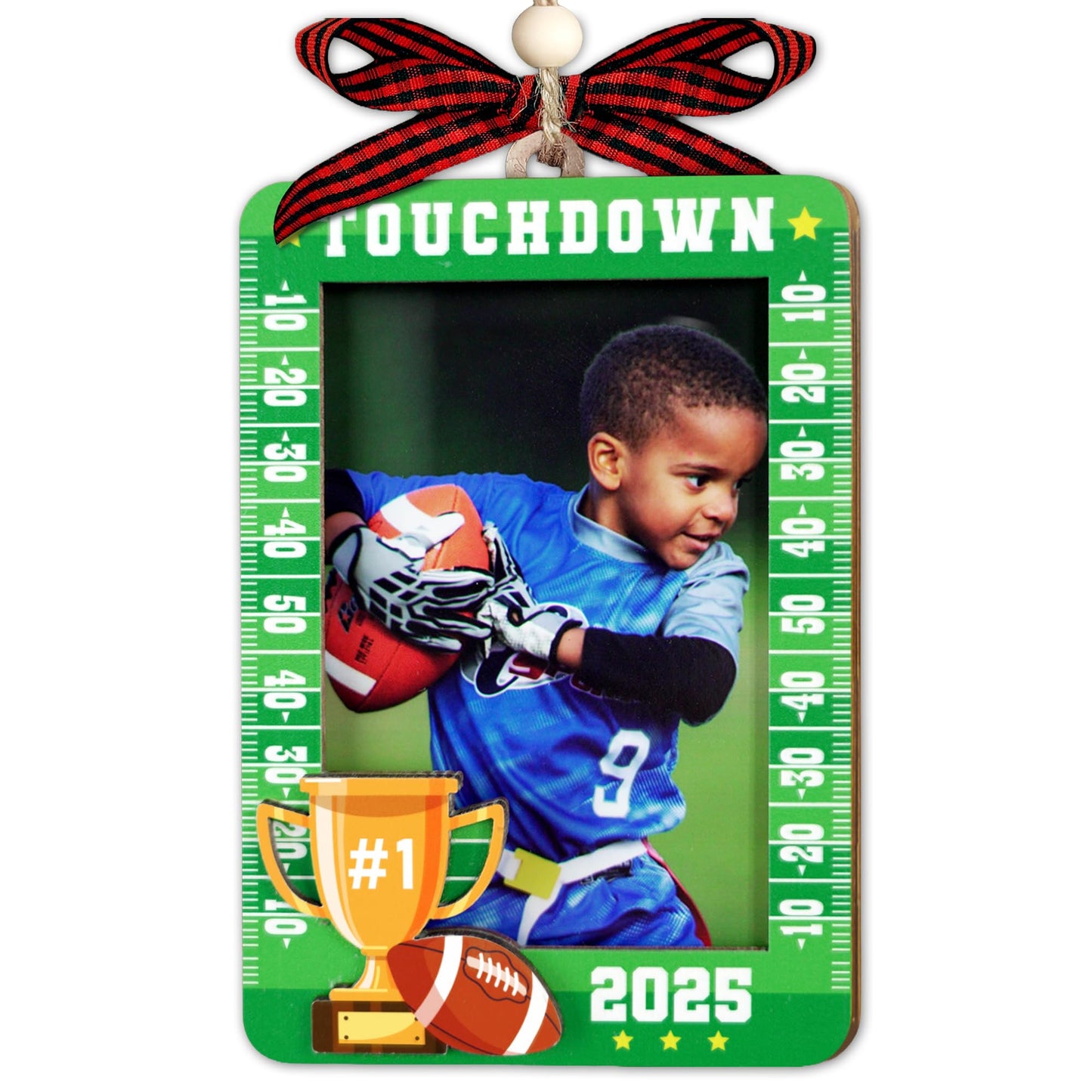 Hangwoous Baby's First Christmas Photo Frame Ornament 2025 | Wooden portrait frame keepsake, first Christmas photo gift for baby BST202