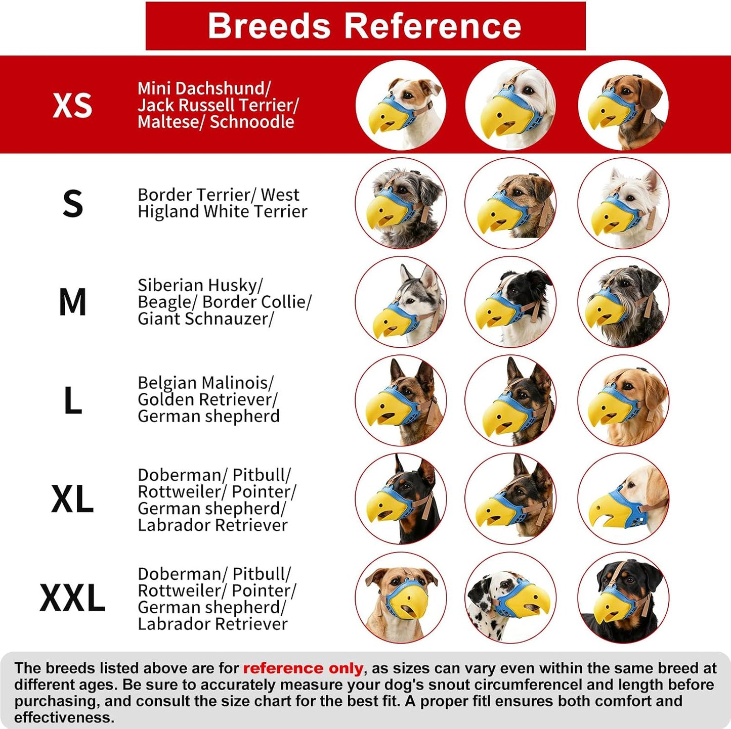 Dog Muzzle for Small Dogs, Bite Proof & Anti Licking - Soft TPR Safety Muzzle with Adjustable Hawk-Beak Design for Walking, Grooming, Vet Visits, Gentle and Breathable WN420