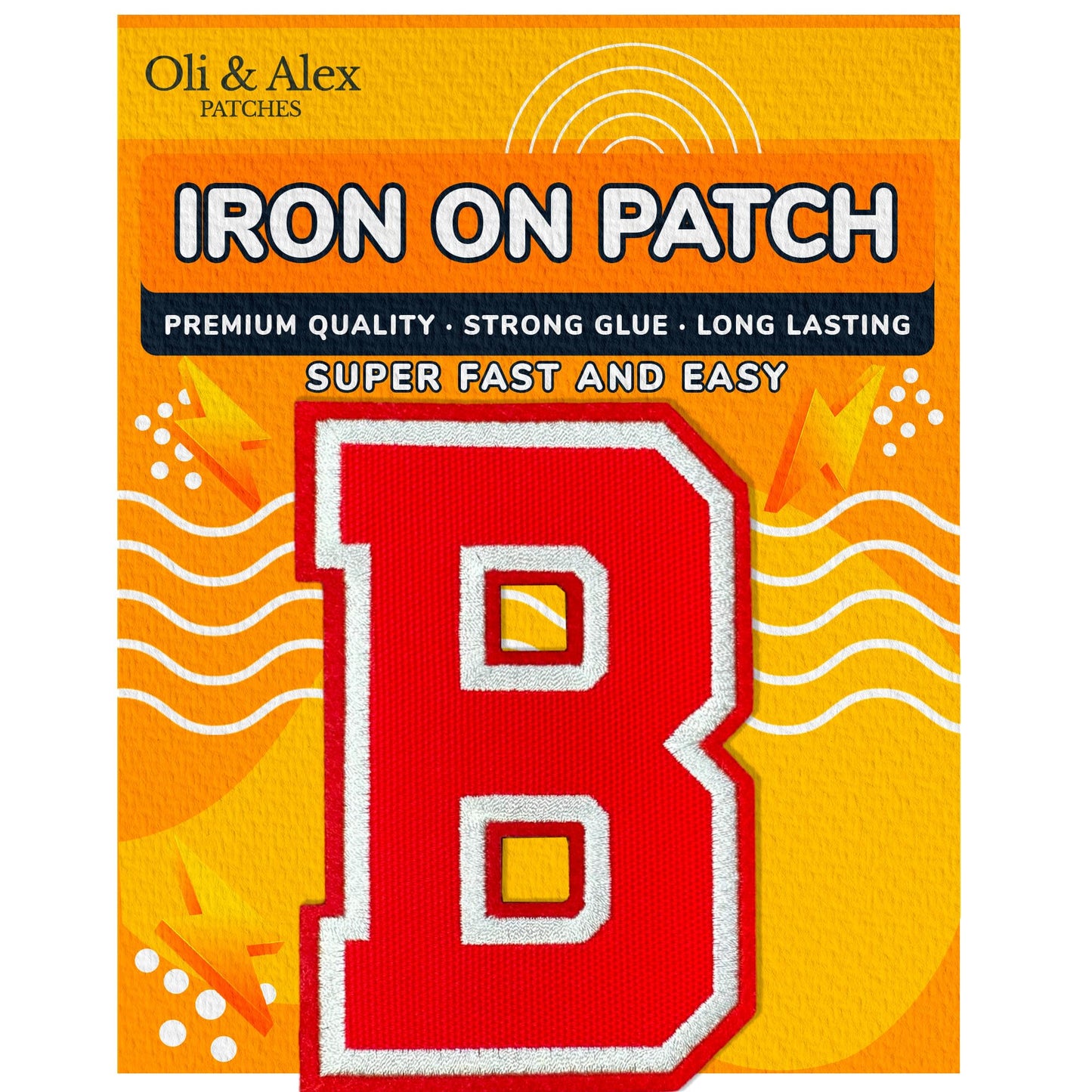 Iron On Letters Patches Premium Quality - Letter for Clothing - Varsity Patch Transfer for Clothes - Embroidered Letters Patches for Jersey Jackets - Sew on Appliques Red BST220