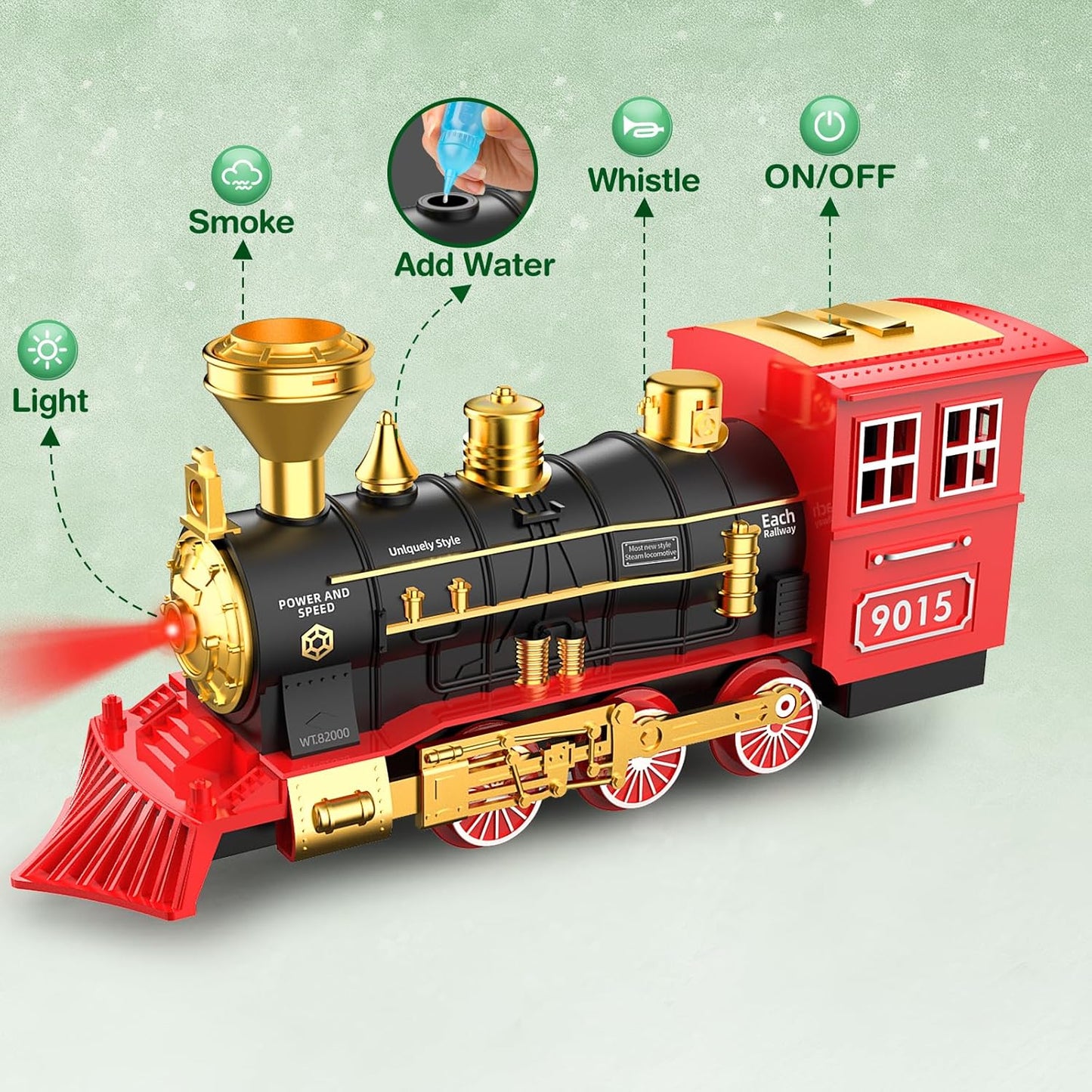Hot Bee Train Set - Train Toys for Boys with Smokes, Lights and Sound 61