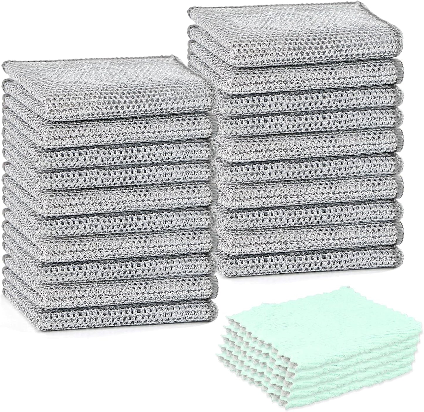 25 PCS Multipurpose Non Scratch Wire Dishcloths, Metal Dishcloth Cleaning Cloth, Steel Dishwashing Dish Rags BST220