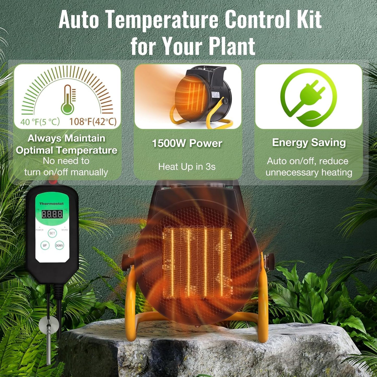 SOSUNLID Greenhouse Heater with Thermostat 99