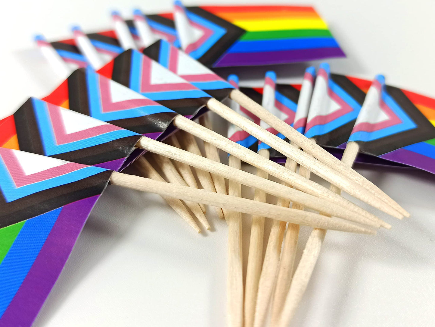 JBCD Rainbow Gay Pride Toothpick Flag Mini Small LGBT Cupcake Topper Flags, 100 pcs BST220