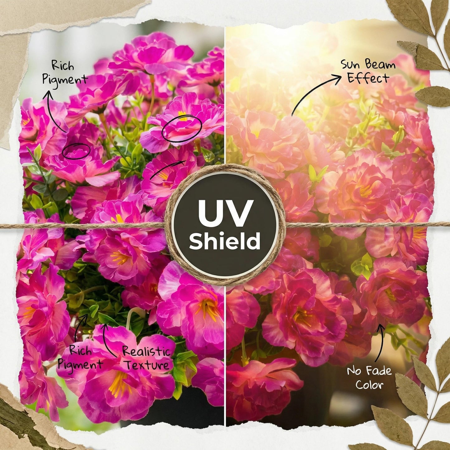 12 Pack Artificial Hibiscus Flowers UV Resistant Fake Silk Flowers for Outdoors Hanging Baskets Porch Patio Garden Decor Faux Tropical Plants BST202