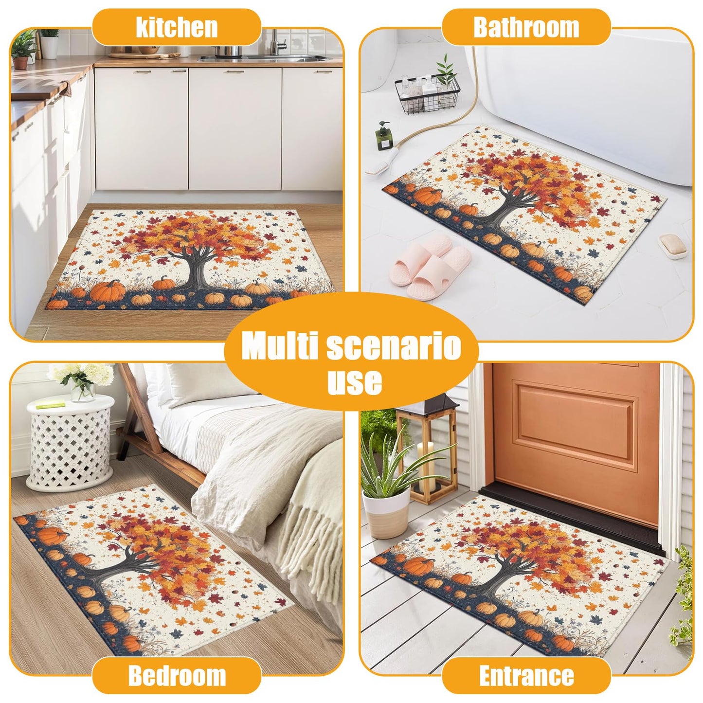 Red Spider Web Bath Mat for Bathroom,Washable Door Mat Absorbent Bath Rug Non-Slip Floor Rug Carpets,for Kitchen Bedroom Indoor BST220