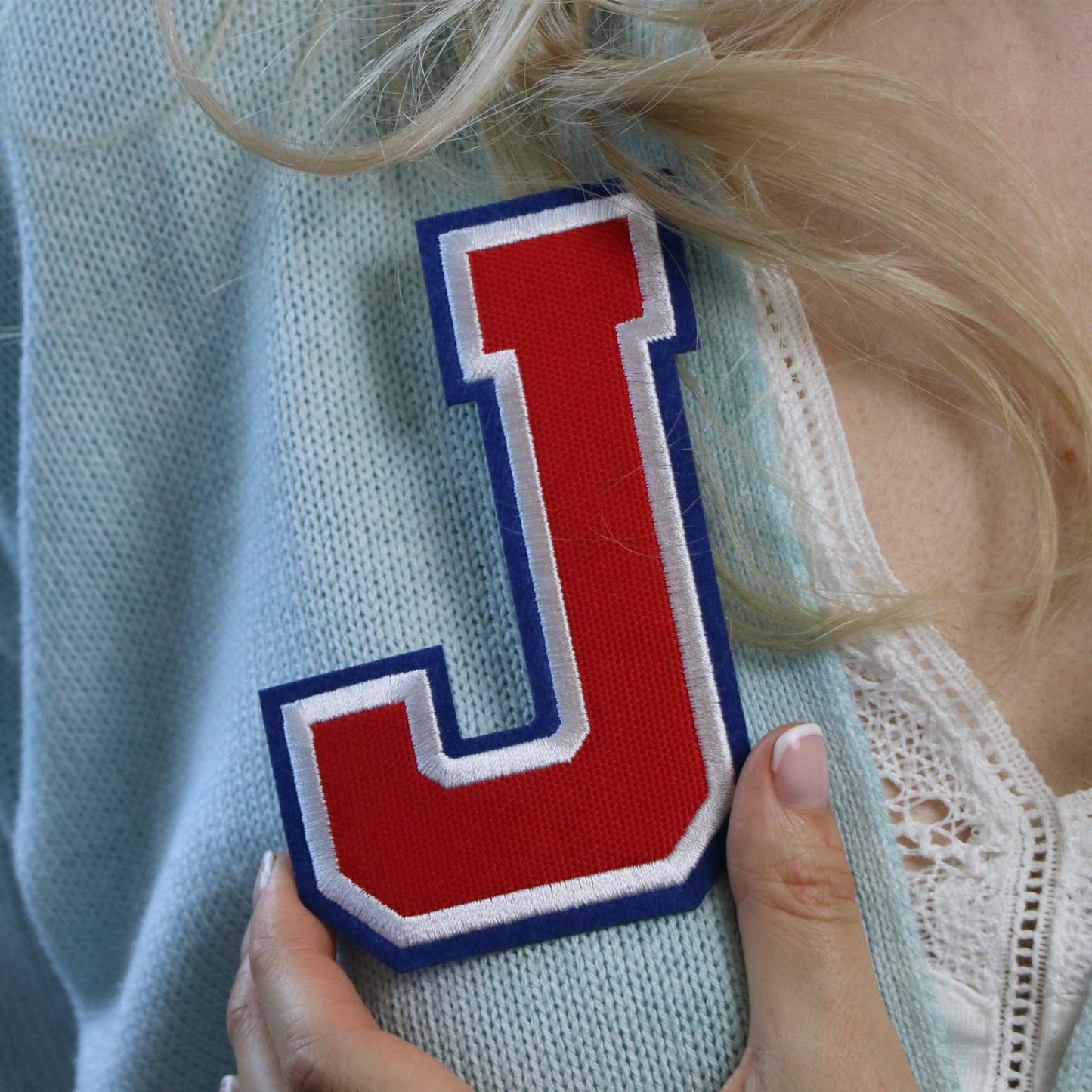 Iron On Letters Patches Premium Quality - Letter for Clothing - Varsity Patch Transfer for Clothes - Embroidered Letters Patches for Jersey Jackets - Sew on Appliques Red BST220
