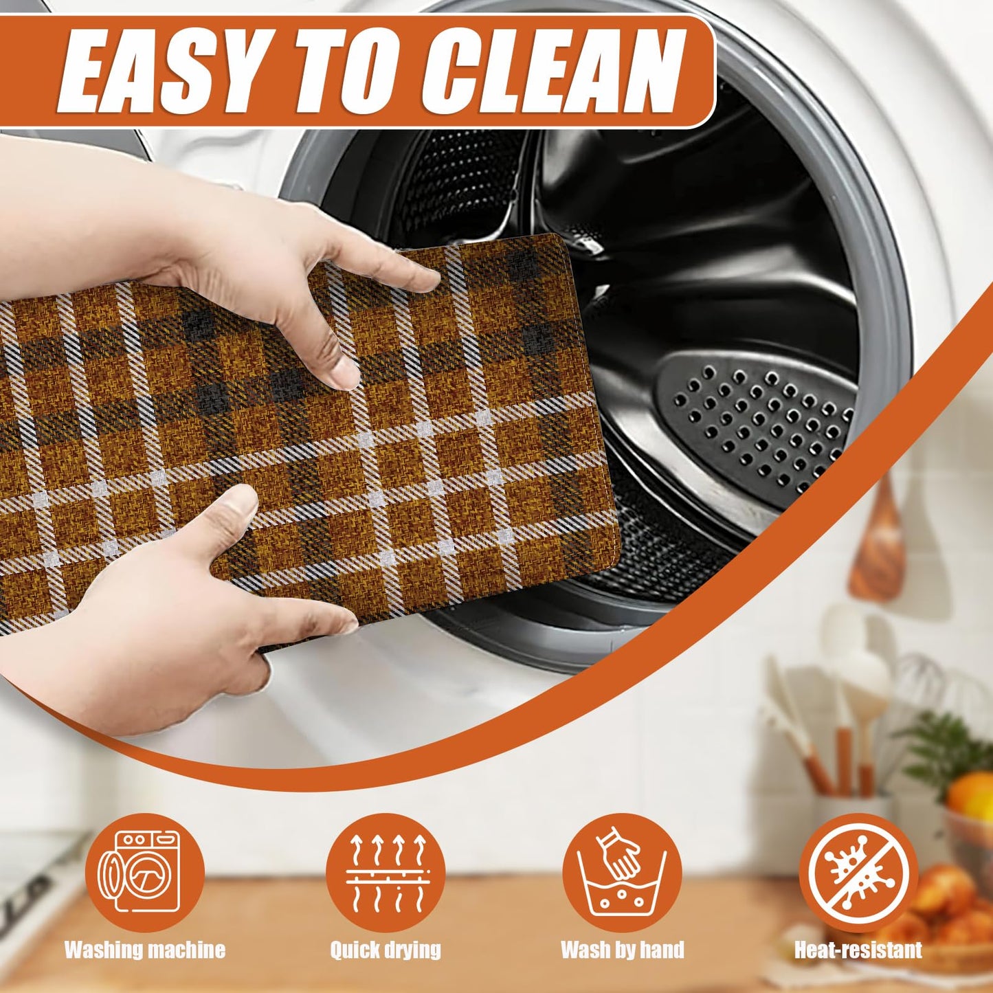 Brown Leopard Dish Drying Mat for Kitchen Counter Microfiber Absorbent Dish Kitchen Drying Mat Draining Reusable Washable for Dishes/Utensils/Counterto BST220