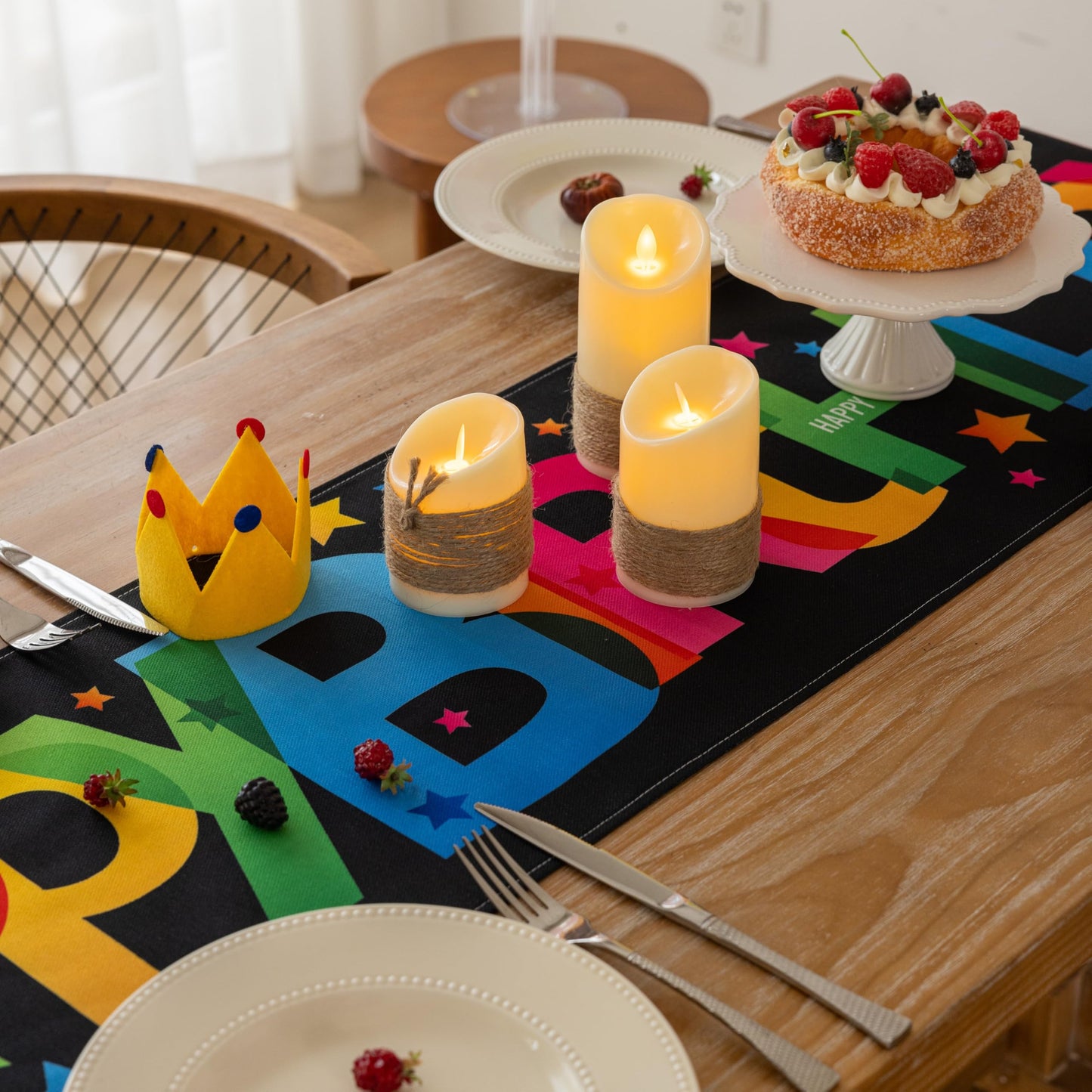Keketoarrange Happy Birthday Table Runner Birthday Party Decorations Kitchen Dining Table Decoration for Home Party Décor Polka Dot Black 13 x 72 inch BST220