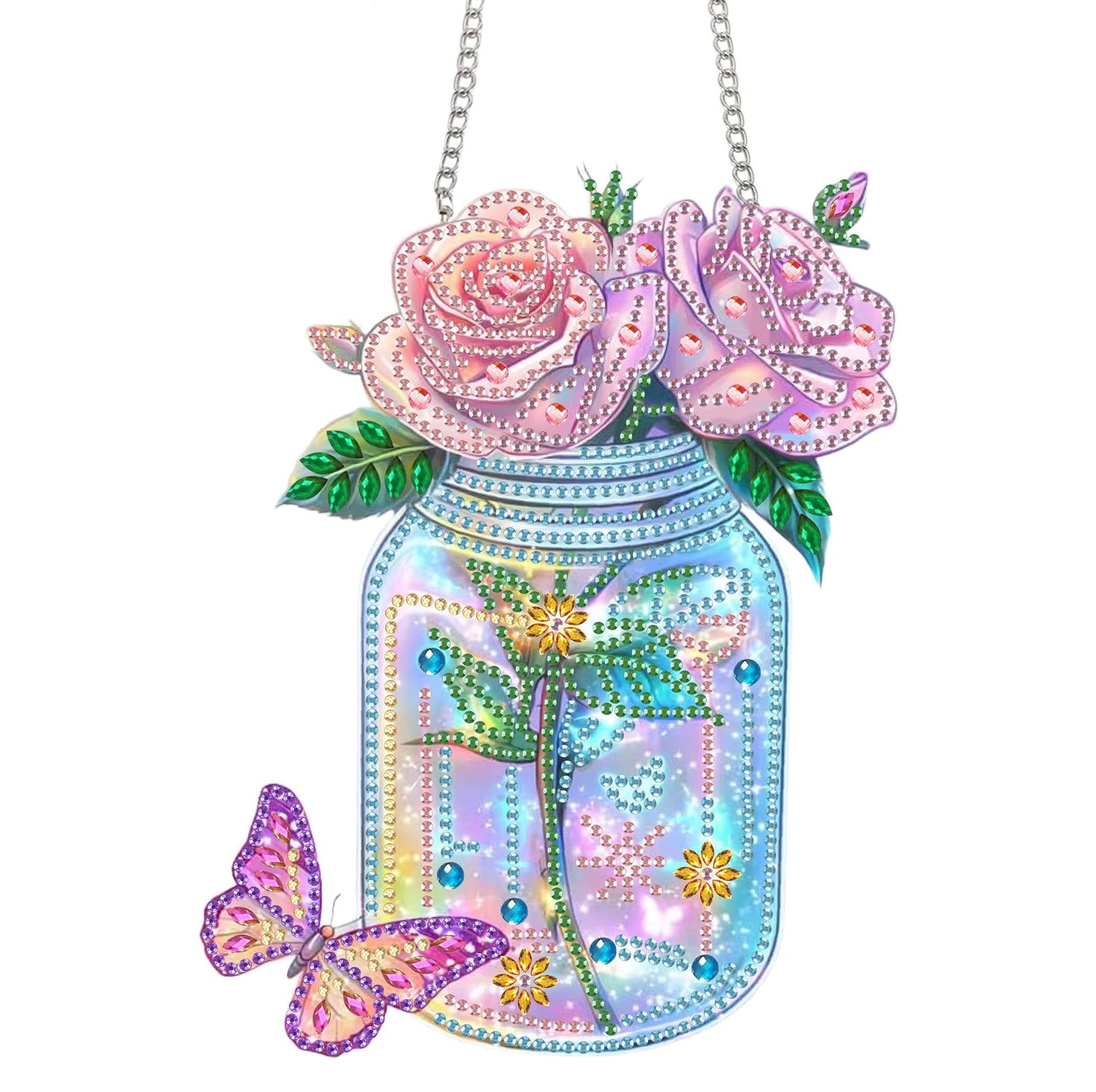 Bimkole Cat Diamond Art Hanging Kit for Adult, DIY 5D Animals Diamond Art Painting Window Pendant, Acrylic Crystal Art Hanging Ornament for Wall Home Garden Front Door Decor - 7.8x7.8 Inch BST220