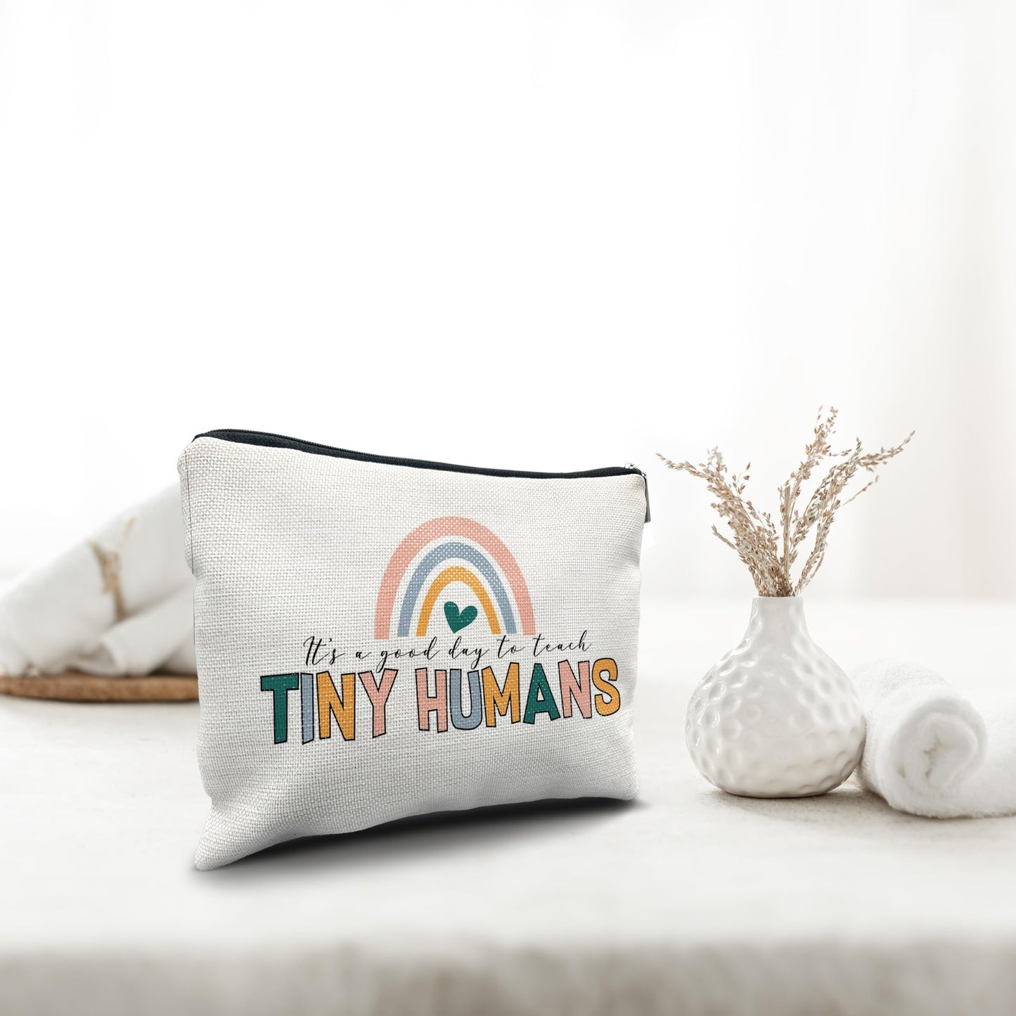 Nogrit Teacher Accessories Survival Kit Makeup Cosmetic Bag,Groovy It's Me Hi I'm the Teacher Makeup Travel Toiletry Bag,Back to School Thank You Gifts for Best Teachers Gifts BST220