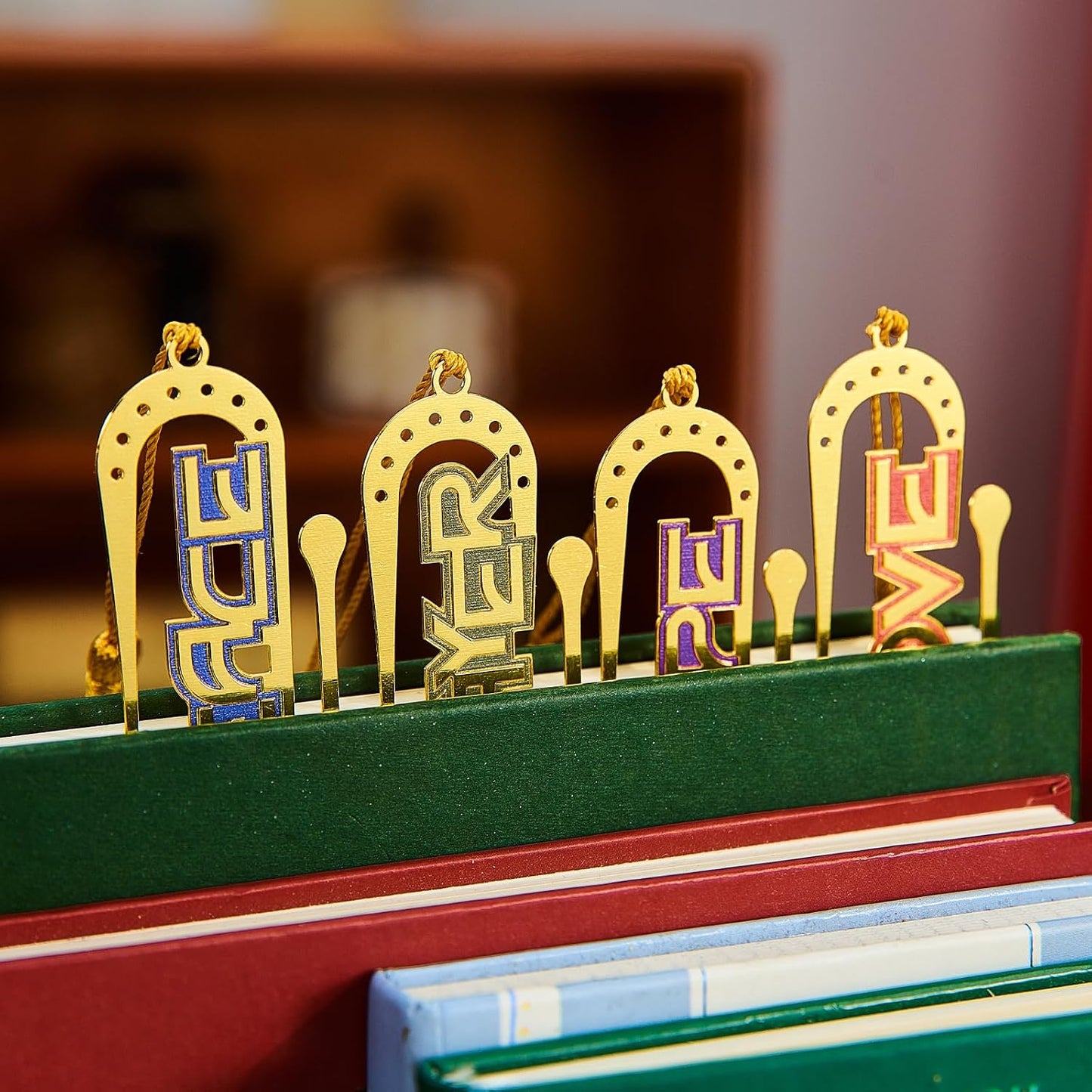 4Psc Metal Bookmarks with Tassel, Cute Book Marks for Reading Kids, Book Clips, Christian Gifts, Funny Gifts for Book Lovers Women WN420