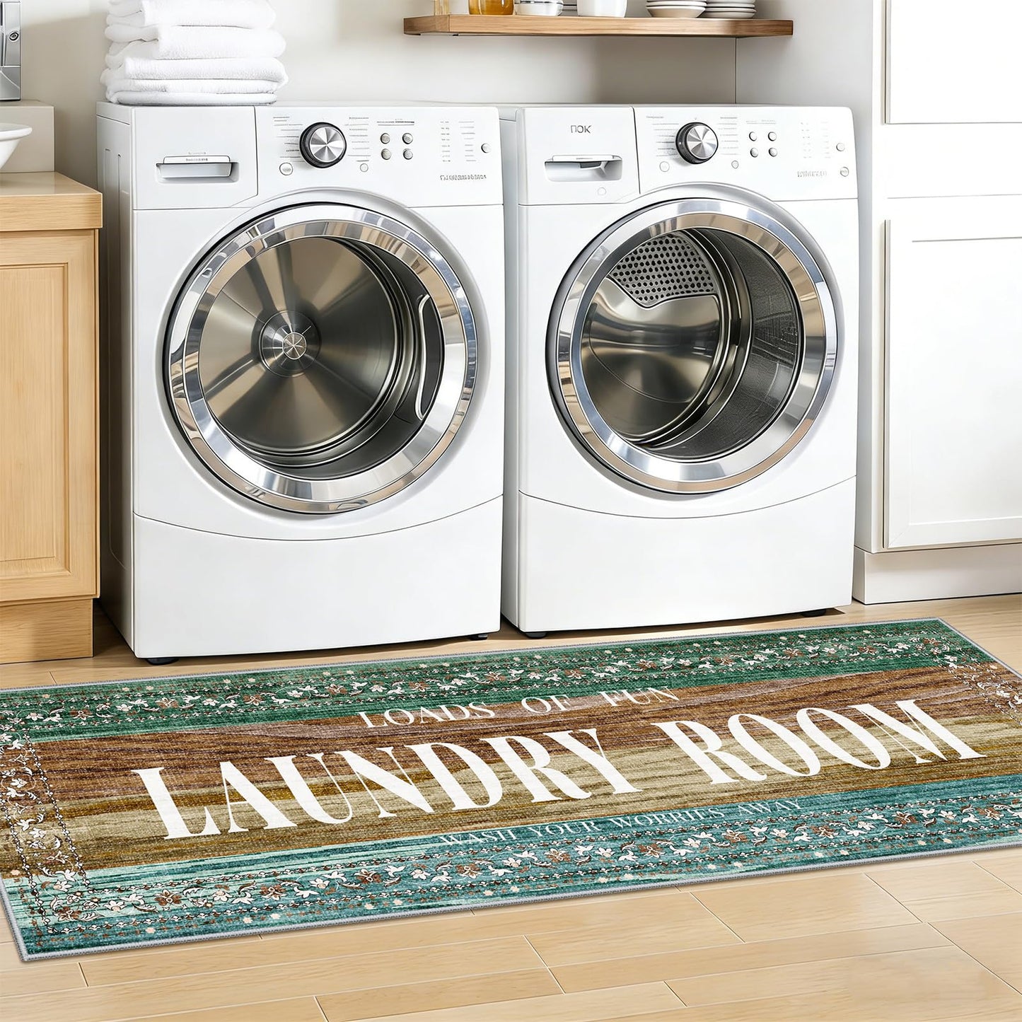 TOPRUUG 2x8 Kitchen Runner Rug: Non-Slip Kitchen Rugs Stain Resistant Kitchen Mats for Floor Low-Pile Carpet for Sink Soft Kitchen Runners Non Skid Washable 8 ft Mat Home Decor 2'x8' Beige BST202