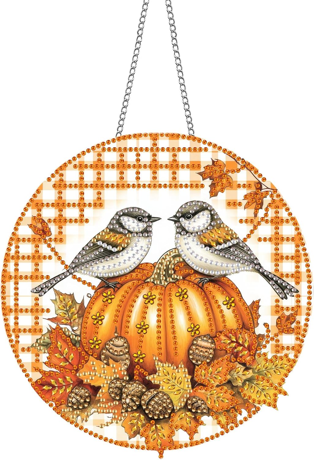 Hanging Diamond Art Kits for Adults Halloween Bird – 8x8 Inch Double-Sided Acrylic Board DIY Crystal Diamond Suncatcher Pendant, Sparkling Home Wall or Window Decoration Handmade Gift BST220
