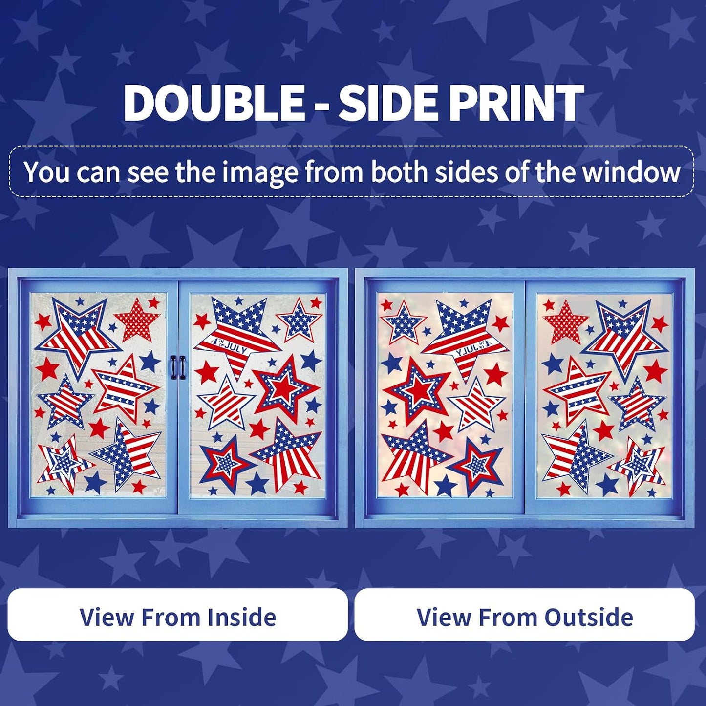 9 Sheets 4th of July Window Clings Double Sided Reusable Independence Day Window Decals Stickers for Festival Holiday Party Shop Glass Display Decoration BST326L