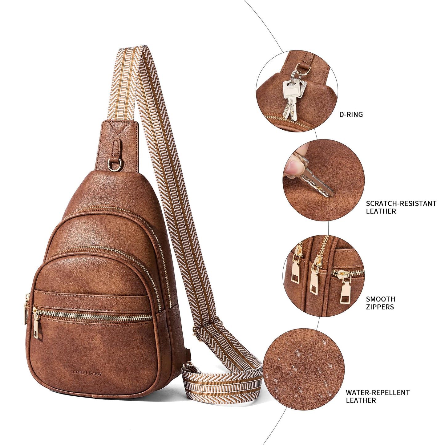 CORALDAISY Crossbody Bags for Women Fanny Pack Sling Bag Crossbody Purse Travel Purses for Women BST220
