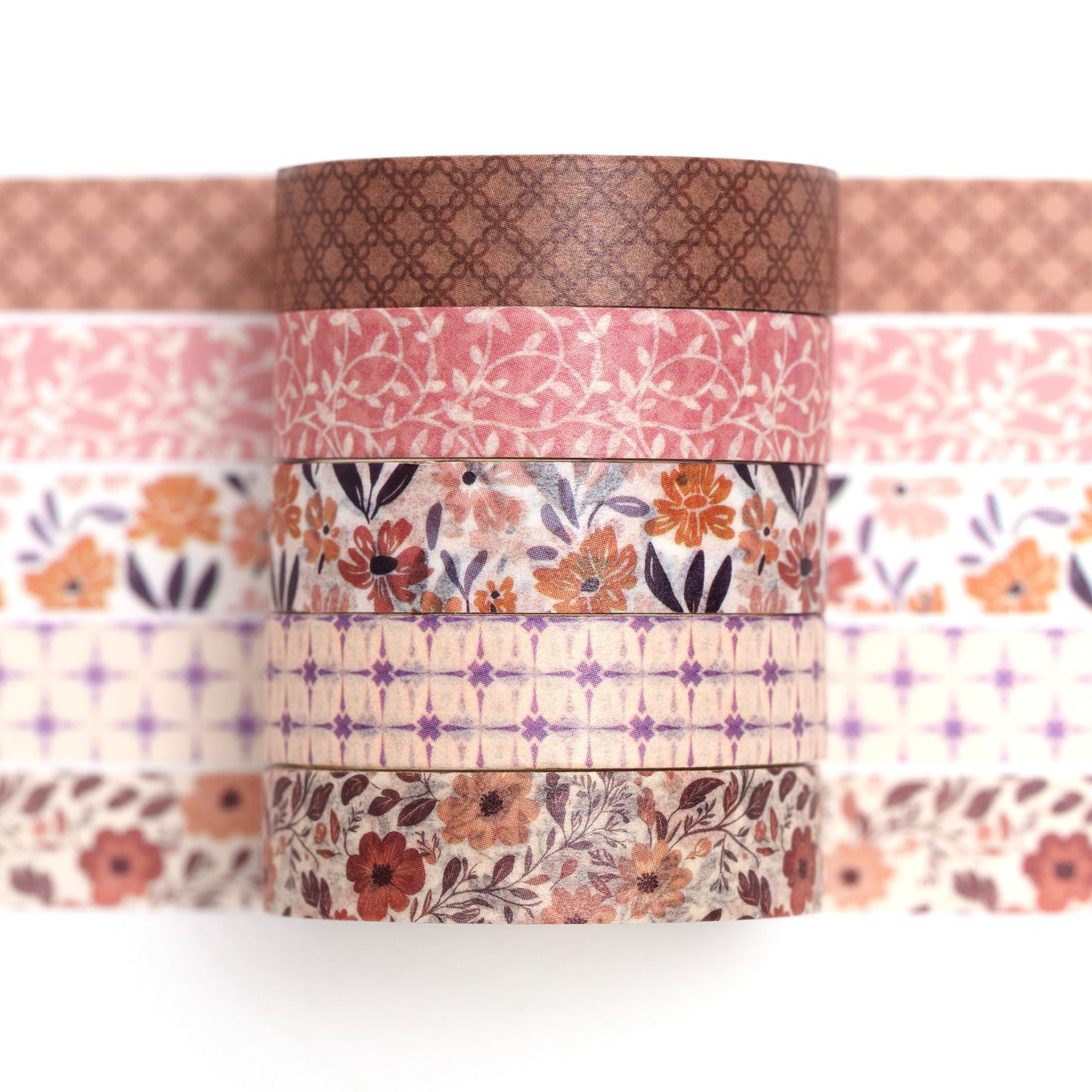 Fantasy Washi Tape Set - 5 Rolls Texture Arts Adhesive Tapes Basic Patterns Decorative Masking Tape Sets for Craft, Kids, Scrapbook, DIY, Gift Wrapping (10-Modern Mosaic) BST220