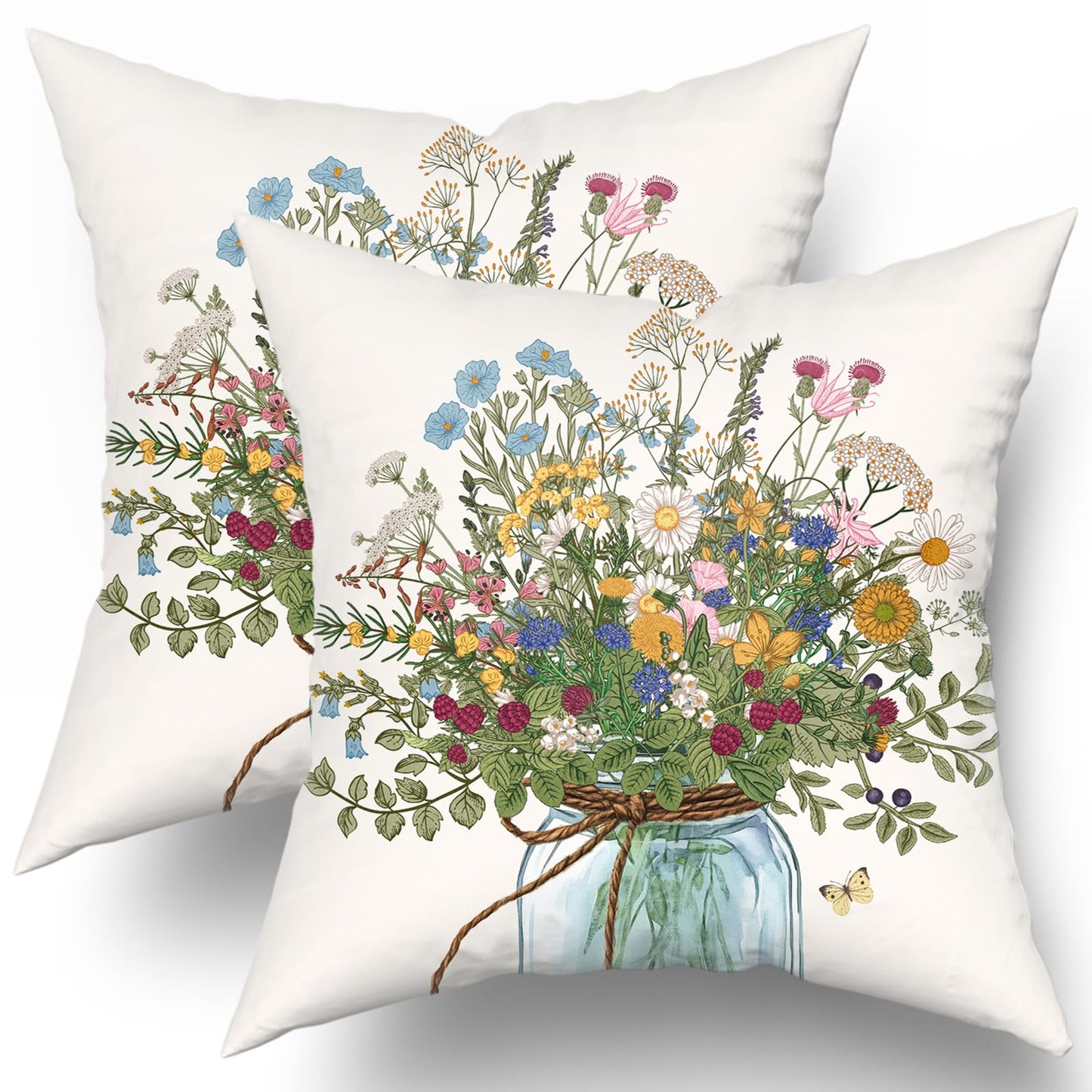 Fall Pumpkin Throw Pillow Cover 18x18inch Set of 2 Autumn Maple Leaf Pillowcases Orange Fall Leaves Cotton Cushion Case for Thanksgiving Farmhouse Home Couch Sofa Patio Decor BST202