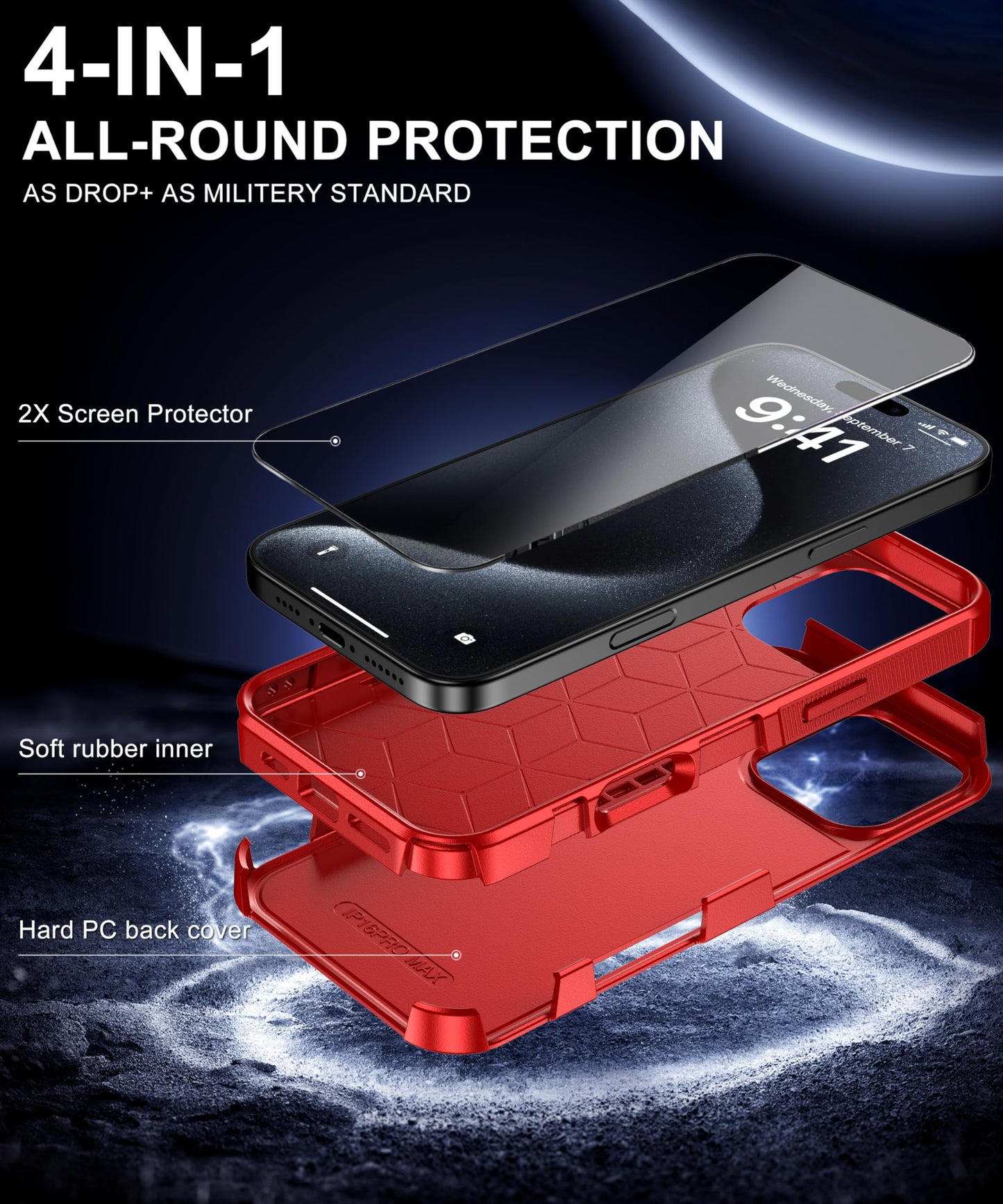 Magnetic for iPhone 17 Air Case [Compatible with MagSafe] [Shockproof] [Heavy Duty Protection] Pocket-Friendly & Tough Non-Slip Protective Phone Cover for iPhone 17Air 6.6", Black WN420