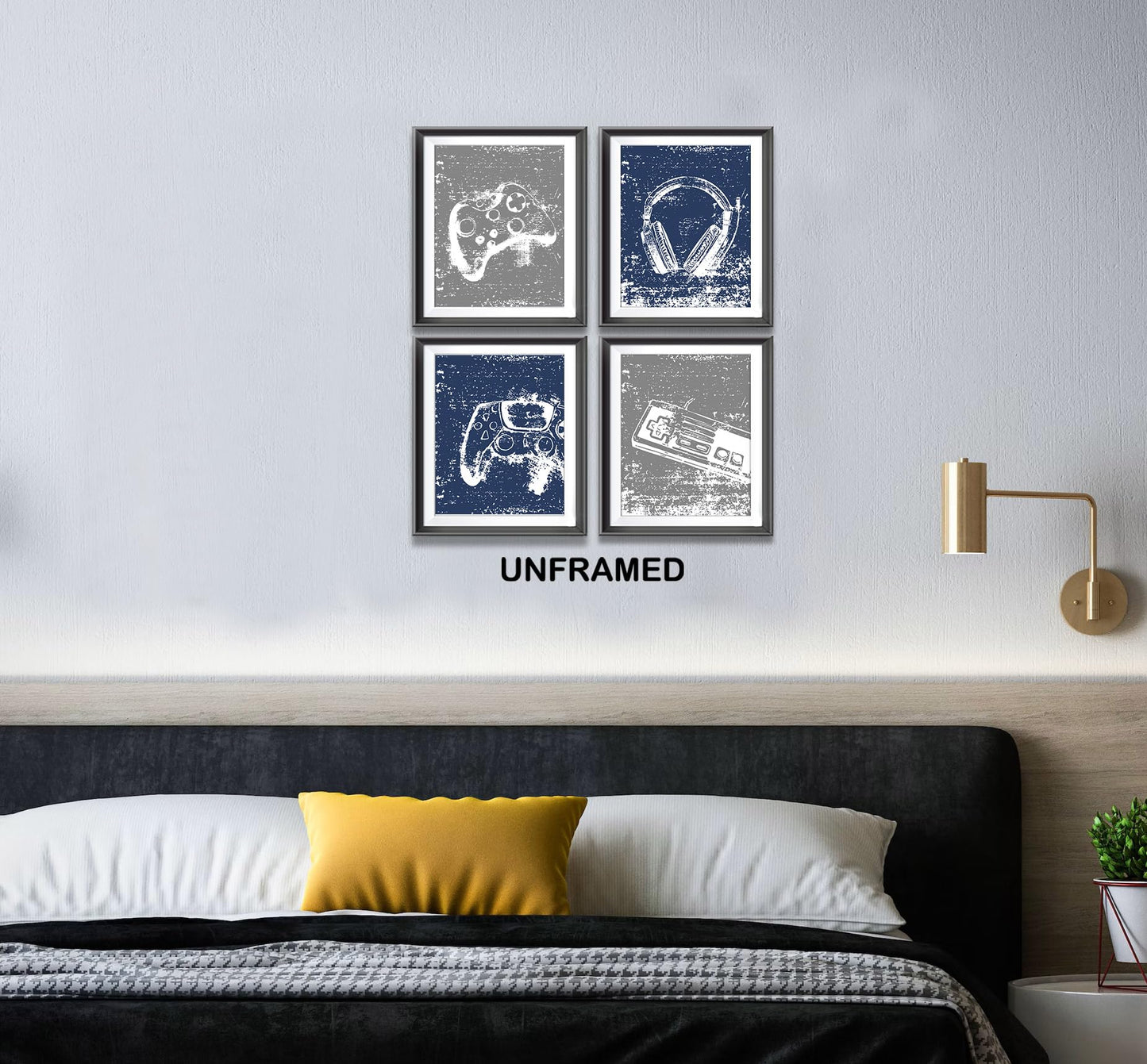 Retro Video Game Gaming Poster Prints for Home Boys Room Playroom Decor,Black And White Video Game Decorations Prints Wall Art Unframed 4pcs 8x10inches,Gift for Gamer Boys Gaming Love (8×10 inc) BST220