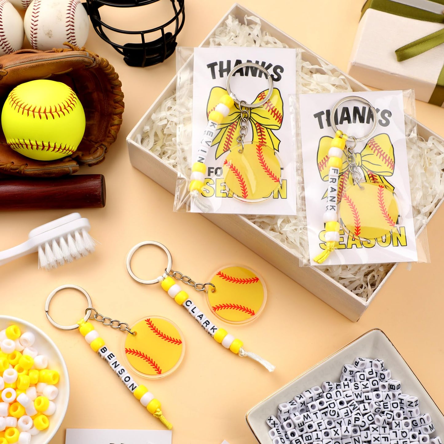 Suncalla 984 Pcs 24 Set Dinosaur Nugget Keychain Making Kit DIY Valentine's Key Chain Crafts Bead Adjustable Letter Beads Cards Strings Kit Gift Backpack Accessories Party Favors(Cute Color) WN420