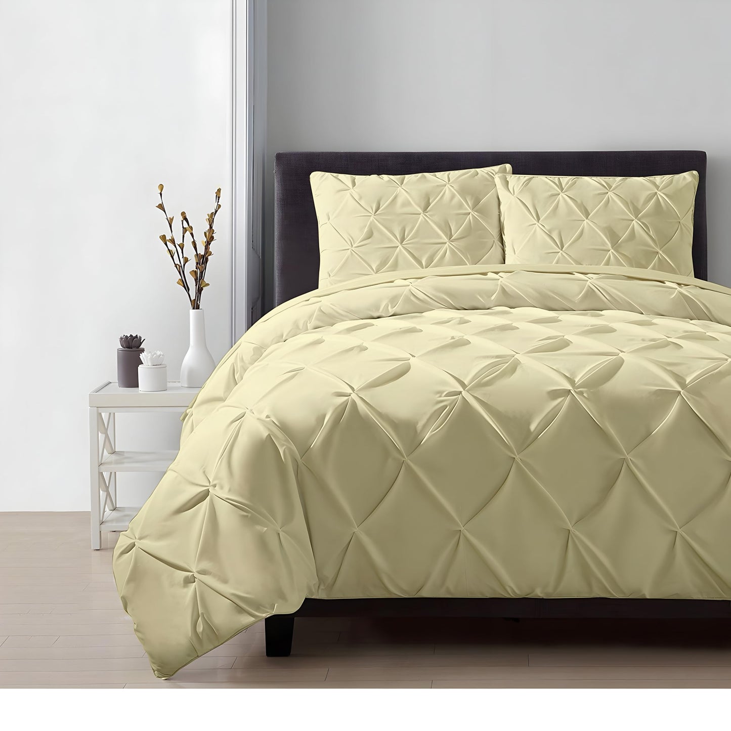 100% Cotton Oversized King plus 3 Piece Duvet Cover set 128x120 inch Breathable Luxury Soft & Cozy | Durable and Fade Resistant | Double Hem-Stitched Sateen Weave (Oversized King plus, White) BST220