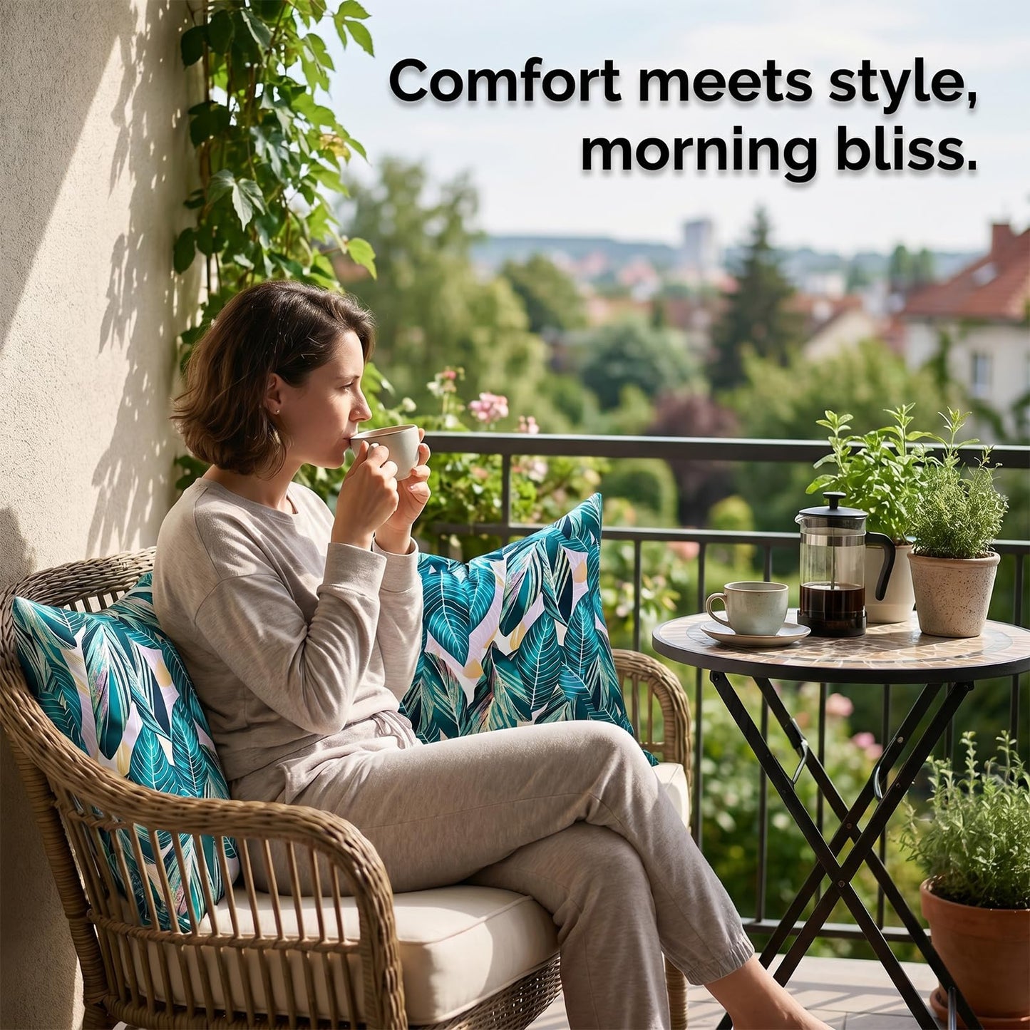 Outdoor Waterproof Pillow Covers Summer Decorative Throw Pillow Covers Tropical Leaf Couch Covers 20x20 Set of 2 Square Outdoor Floral Cushion Cases for Patio Furniture Garden Tent Balcony Bench BST220